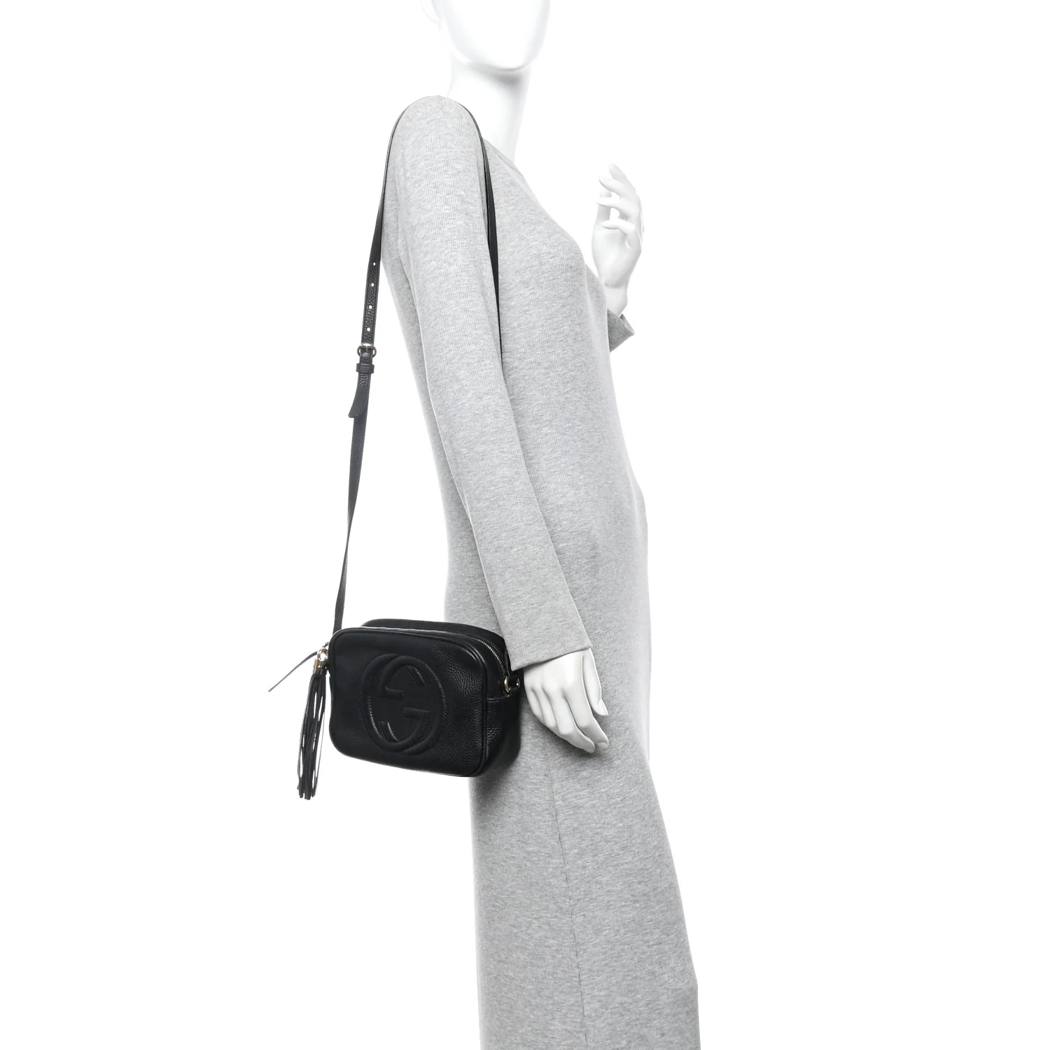 Pebbled Calfskin Small Soho Disco Bag Black - Image 2