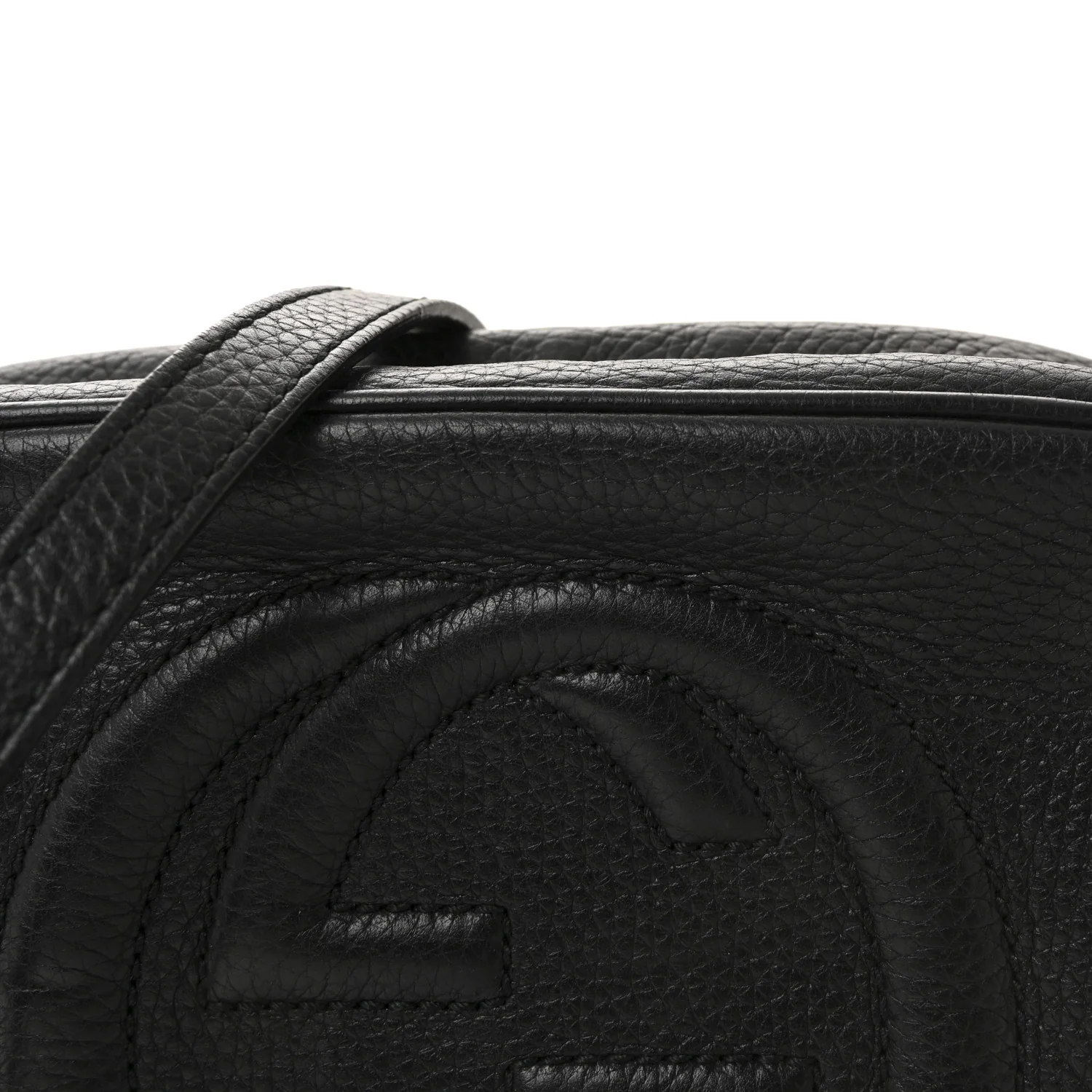 Pebbled Calfskin Small Soho Disco Bag Black - Image 8