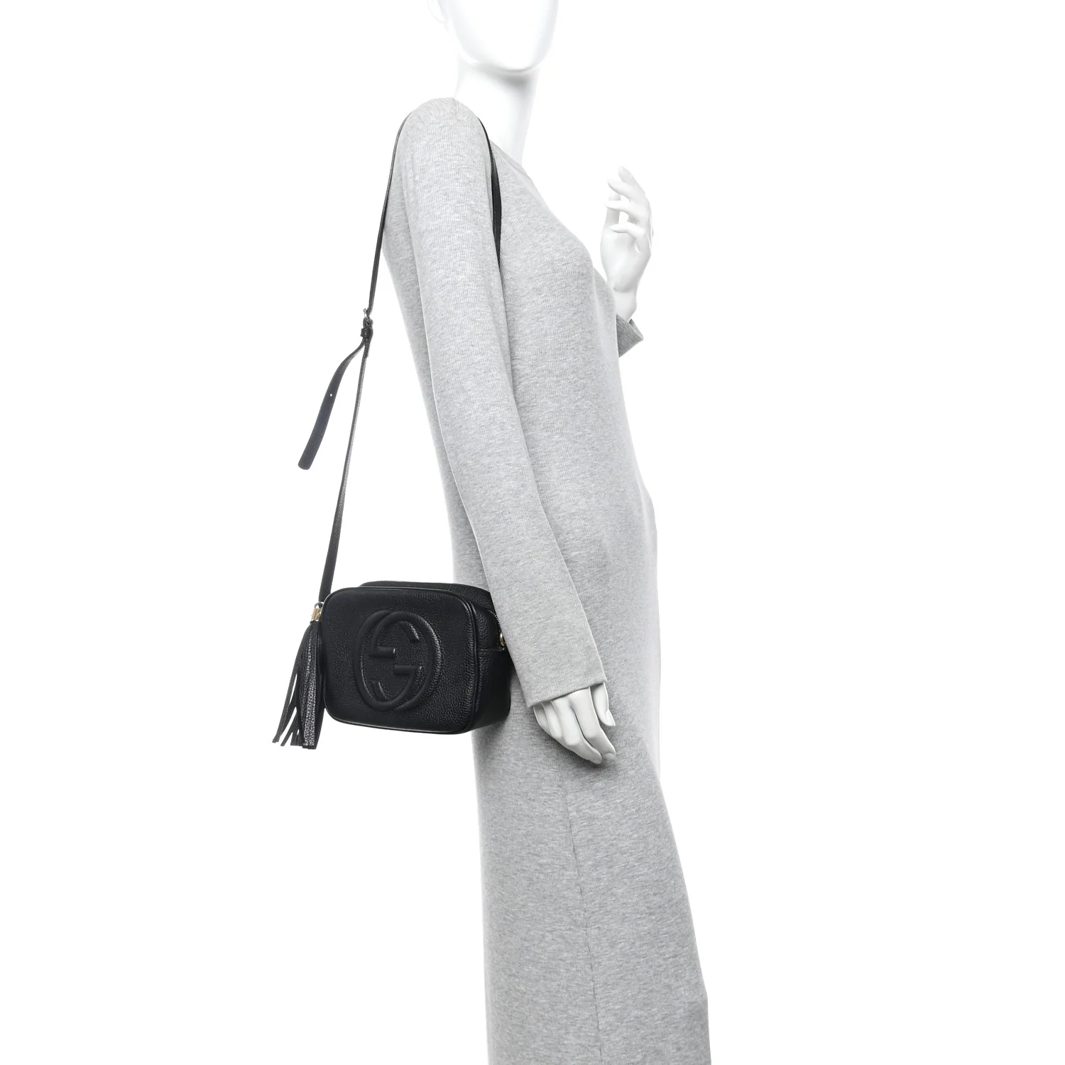 Pebbled Calfskin Small Soho Disco Bag Black - Image 2