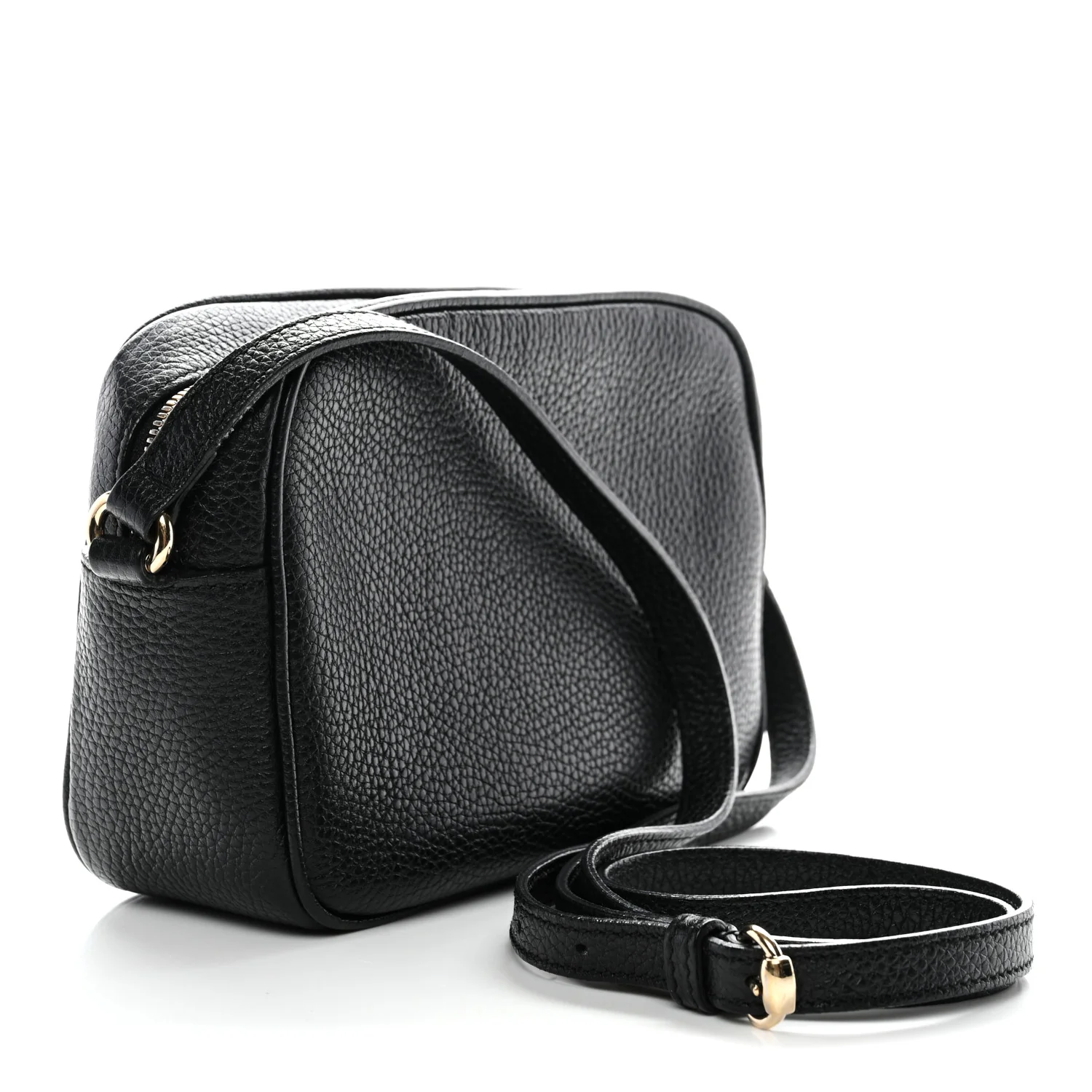 Pebbled Calfskin Small Soho Disco Bag Black - Image 3