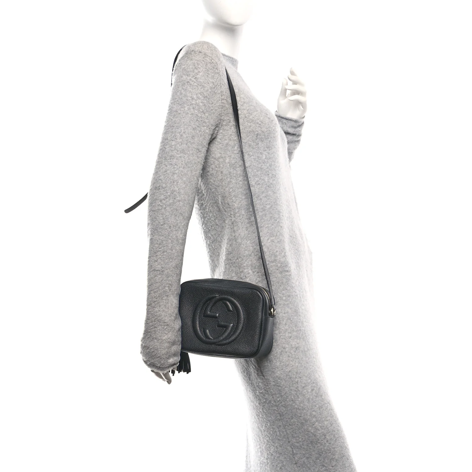 Pebbled Calfskin Small Soho Disco Bag Black - Image 2