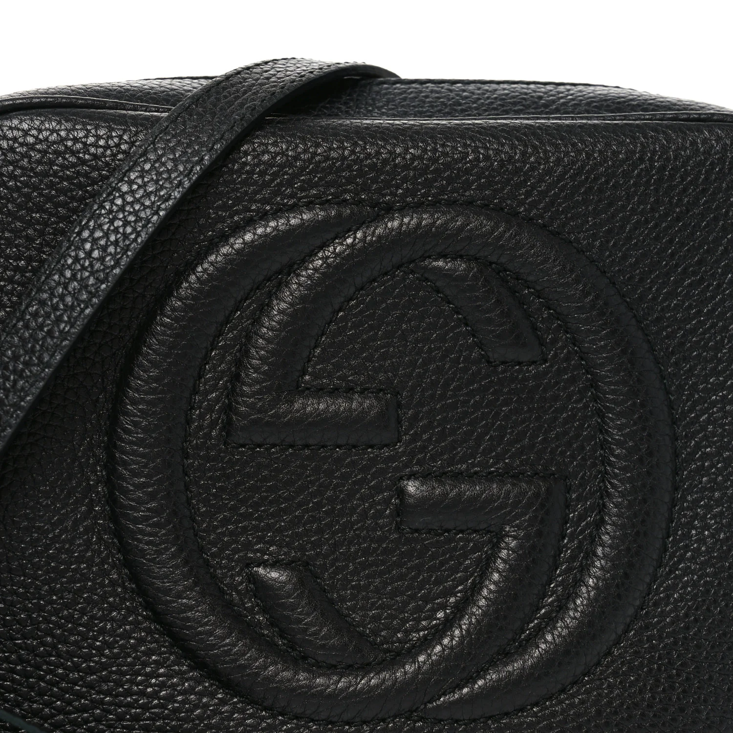 Pebbled Calfskin Small Soho Disco Bag Black - Image 8