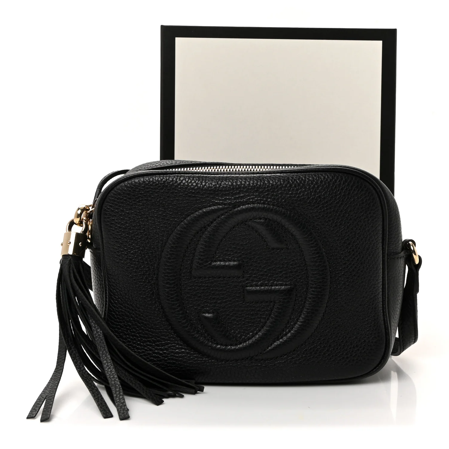 Pebbled Calfskin Small Soho Disco Bag Black - Image 11