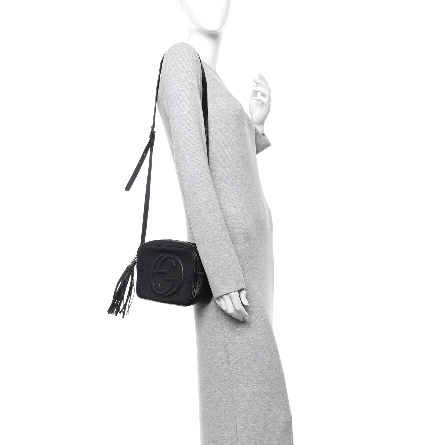 Pebbled Calfskin Small Soho Disco Bag Black - Image 2
