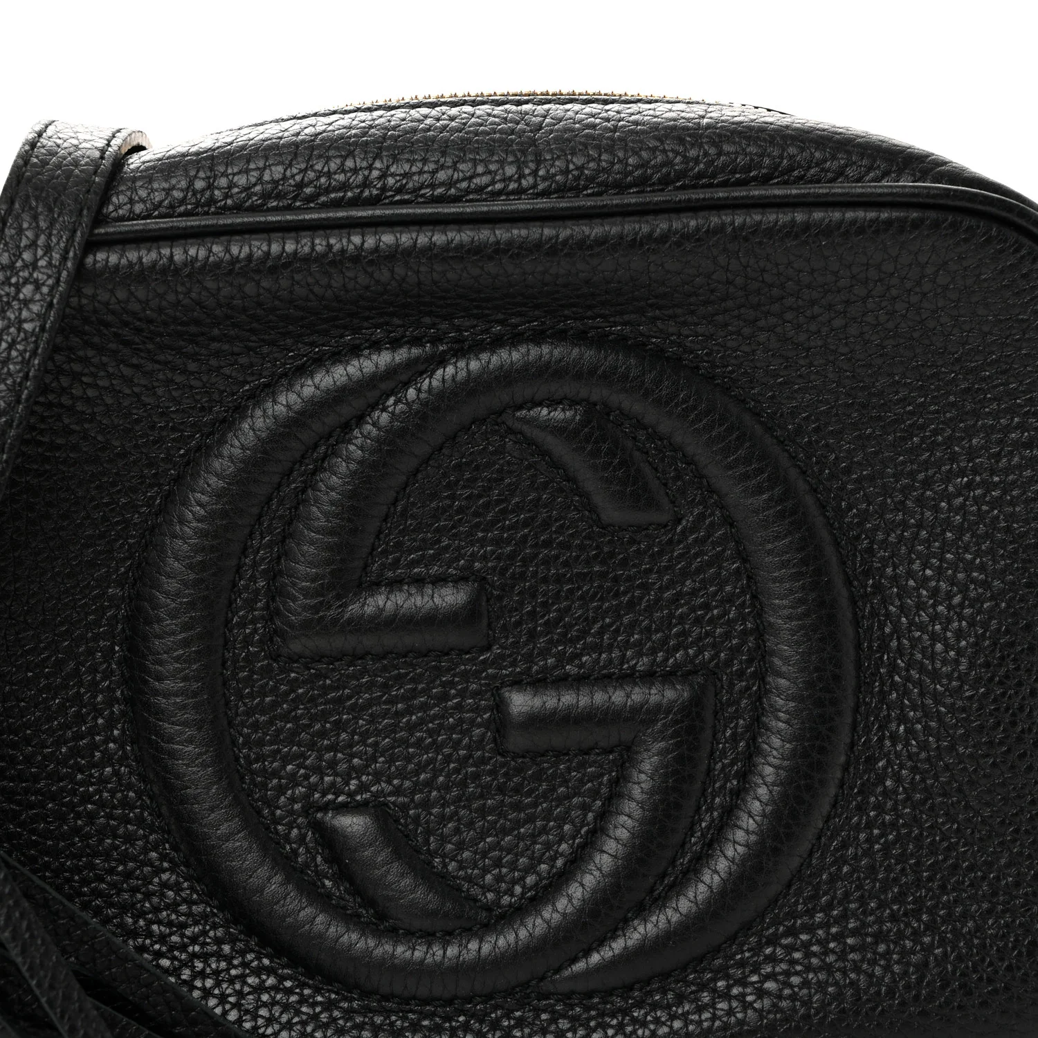 Pebbled Calfskin Small Soho Disco Bag Black - Image 9