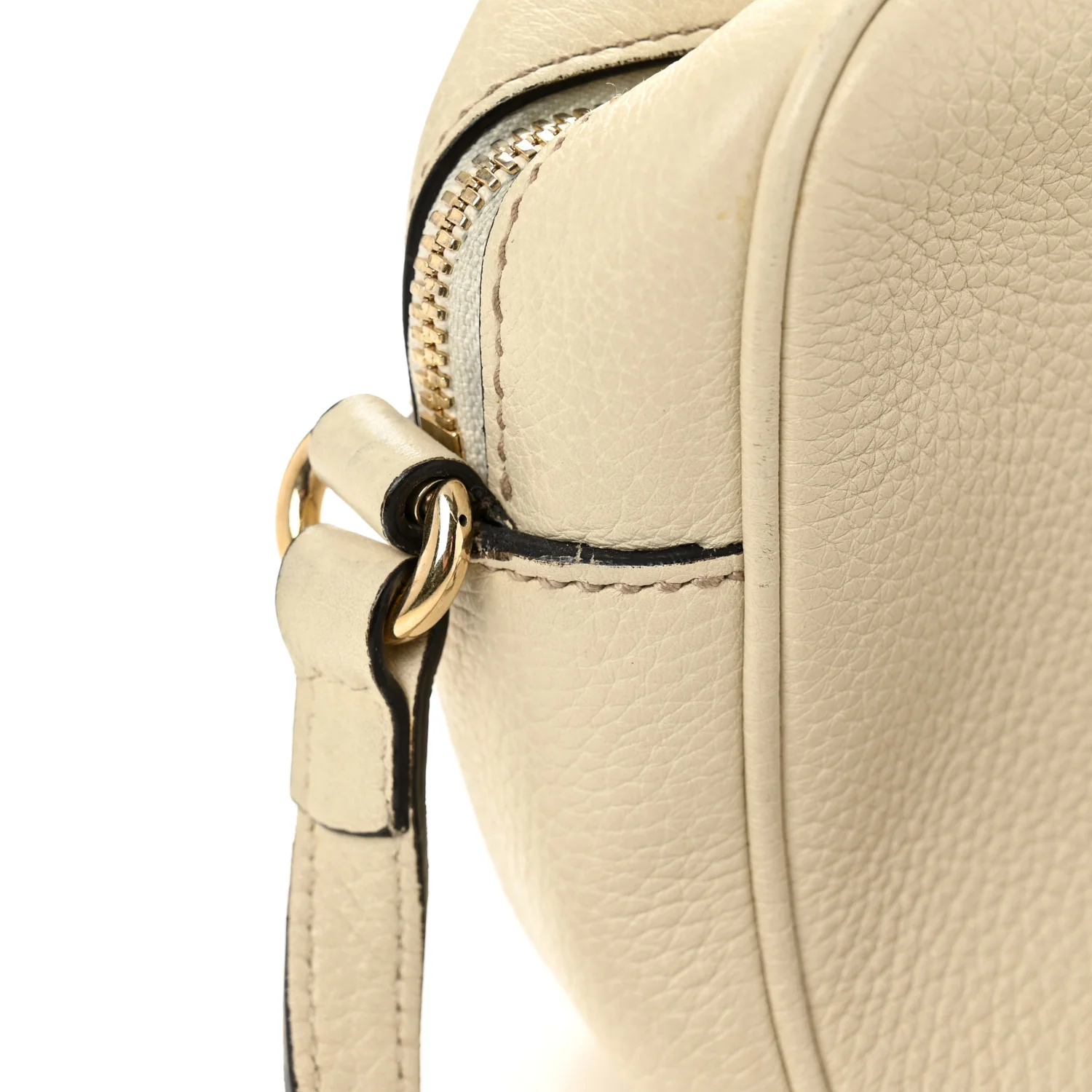 Pebbled Calfskin Small Soho Disco Bag Off White - Image 12