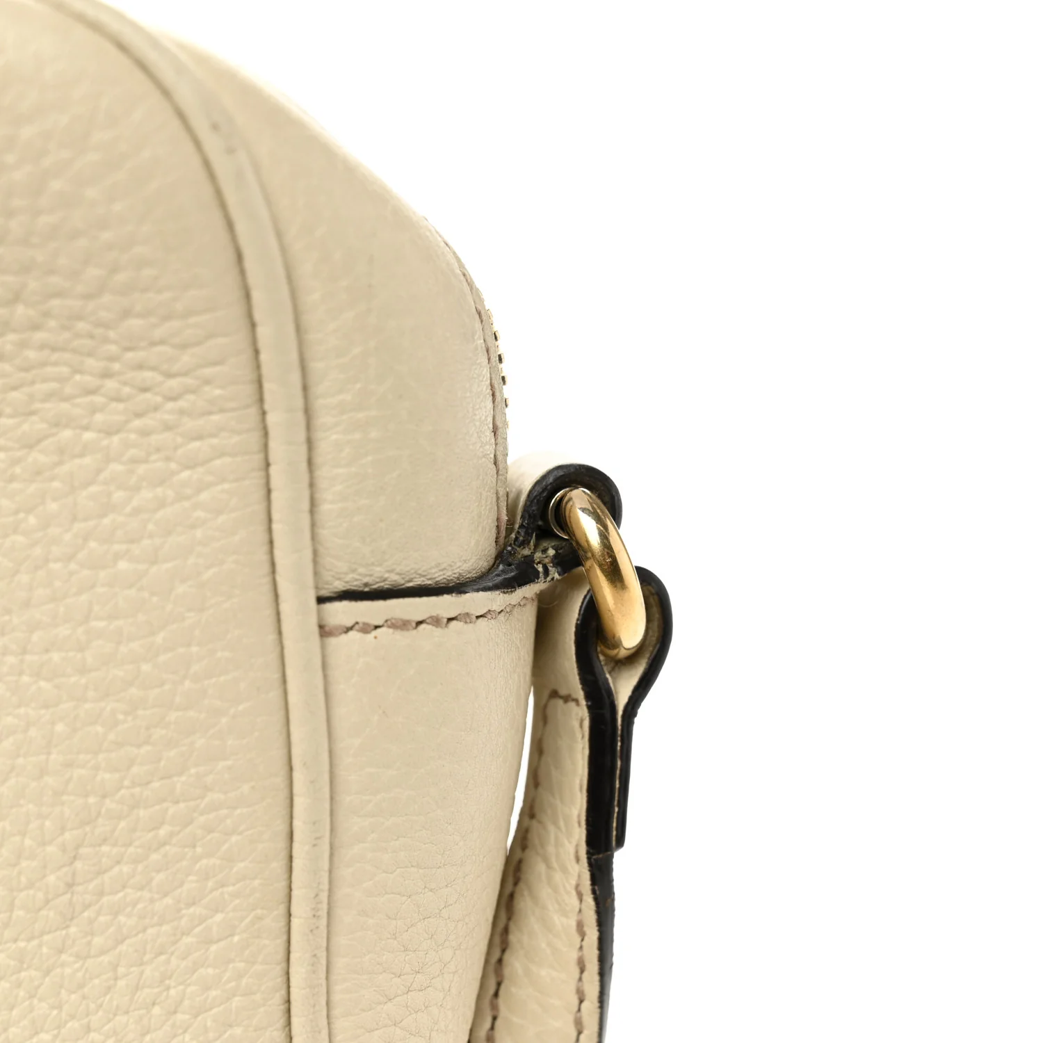 Pebbled Calfskin Small Soho Disco Bag Off White - Image 13