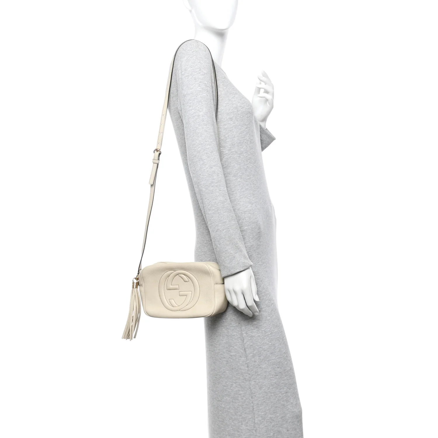Pebbled Calfskin Small Soho Disco Bag Off White - Image 2