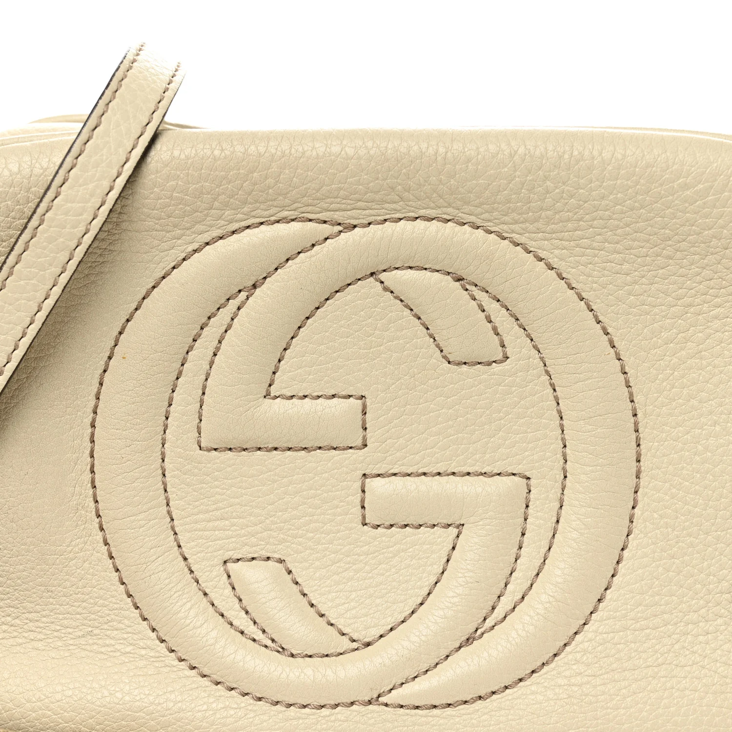 Pebbled Calfskin Small Soho Disco Bag Off White - Image 8