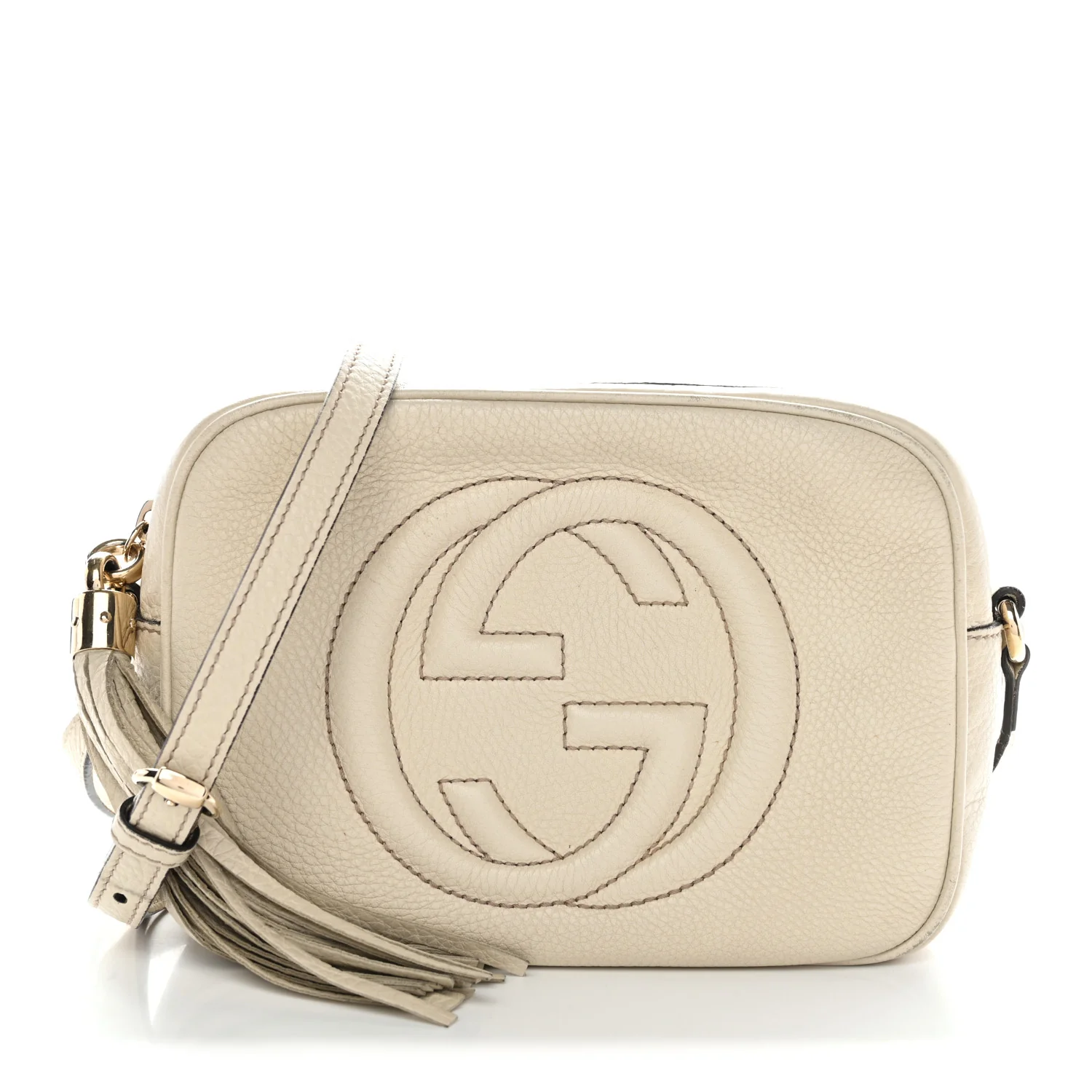 Pebbled Calfskin Small Soho Disco Bag Off White - Image 2