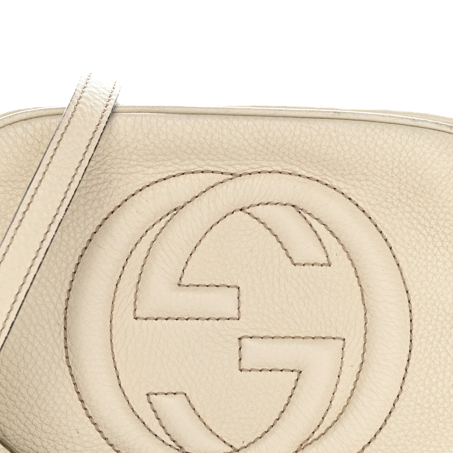 Pebbled Calfskin Small Soho Disco Bag Off White - Image 20