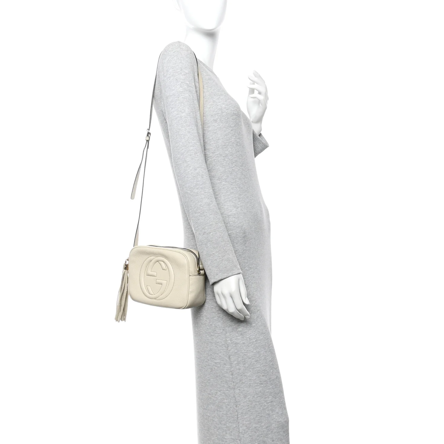 Pebbled Calfskin Small Soho Disco Bag Off White - Image 4