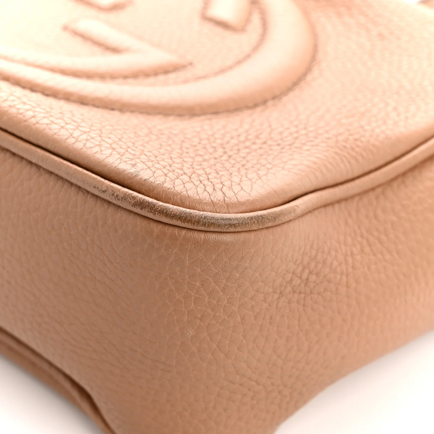 Pebbled Calfskin Small Soho Disco Bag Rose Beige - Image 11