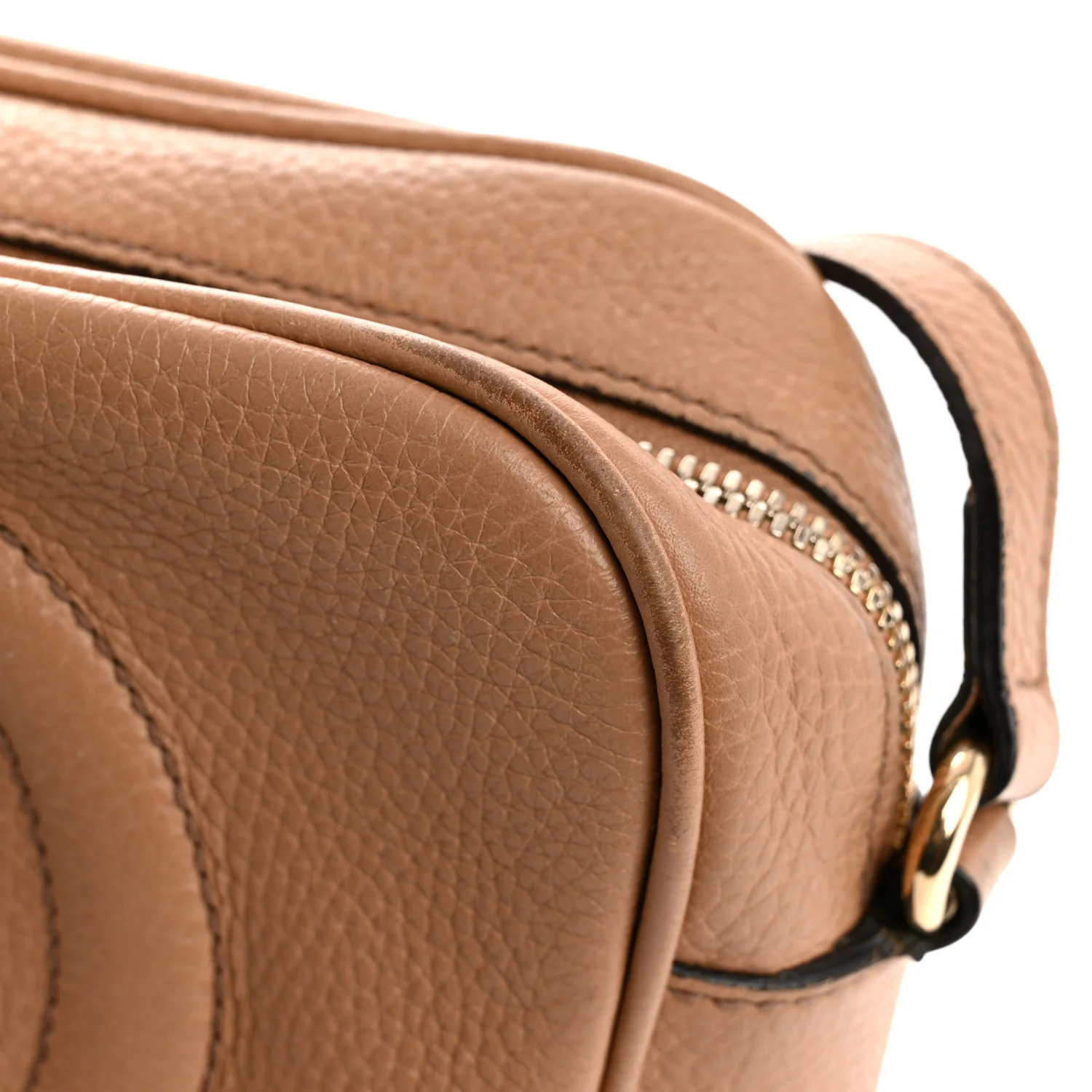 Pebbled Calfskin Small Soho Disco Bag Rose Beige - Image 12
