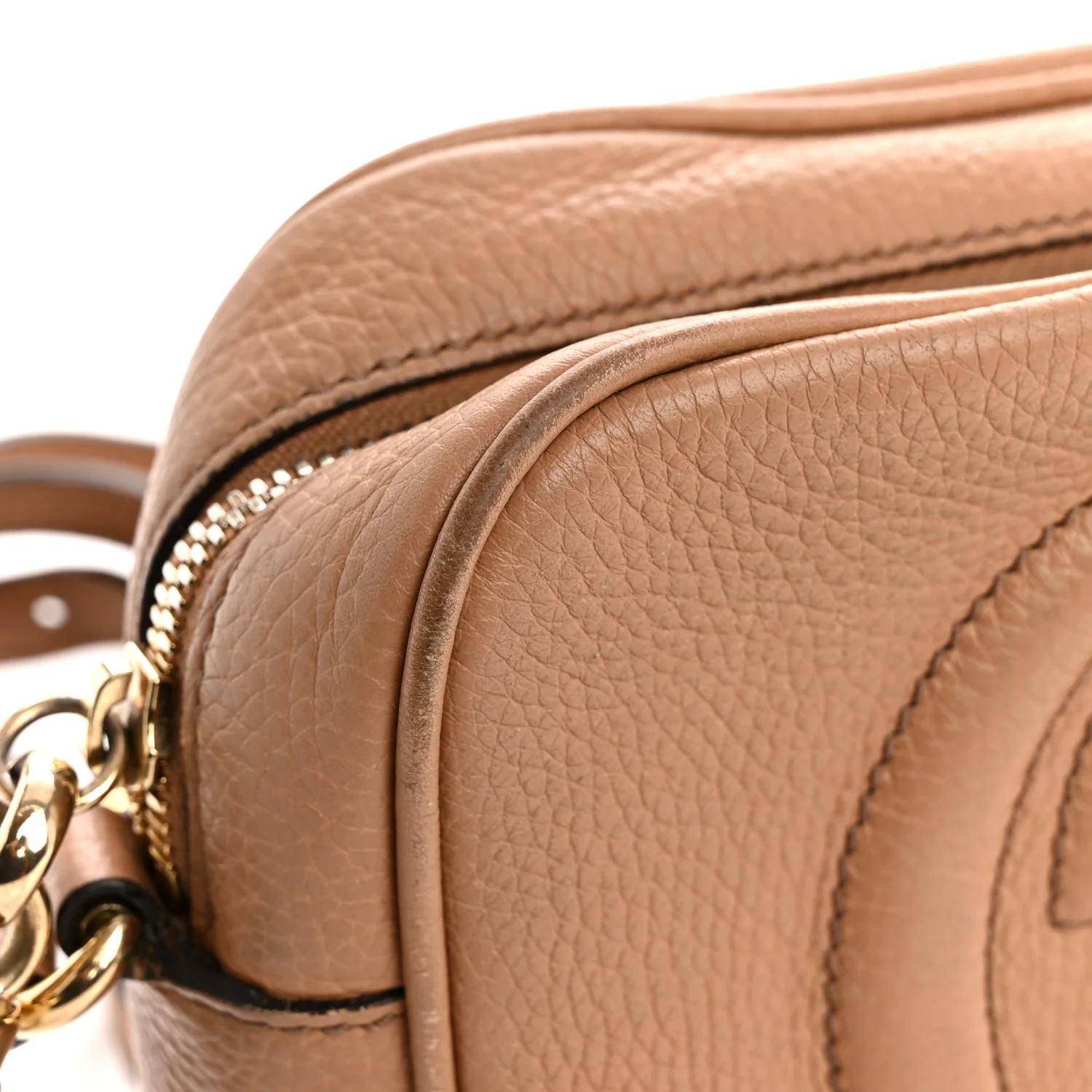 Pebbled Calfskin Small Soho Disco Bag Rose Beige - Image 13