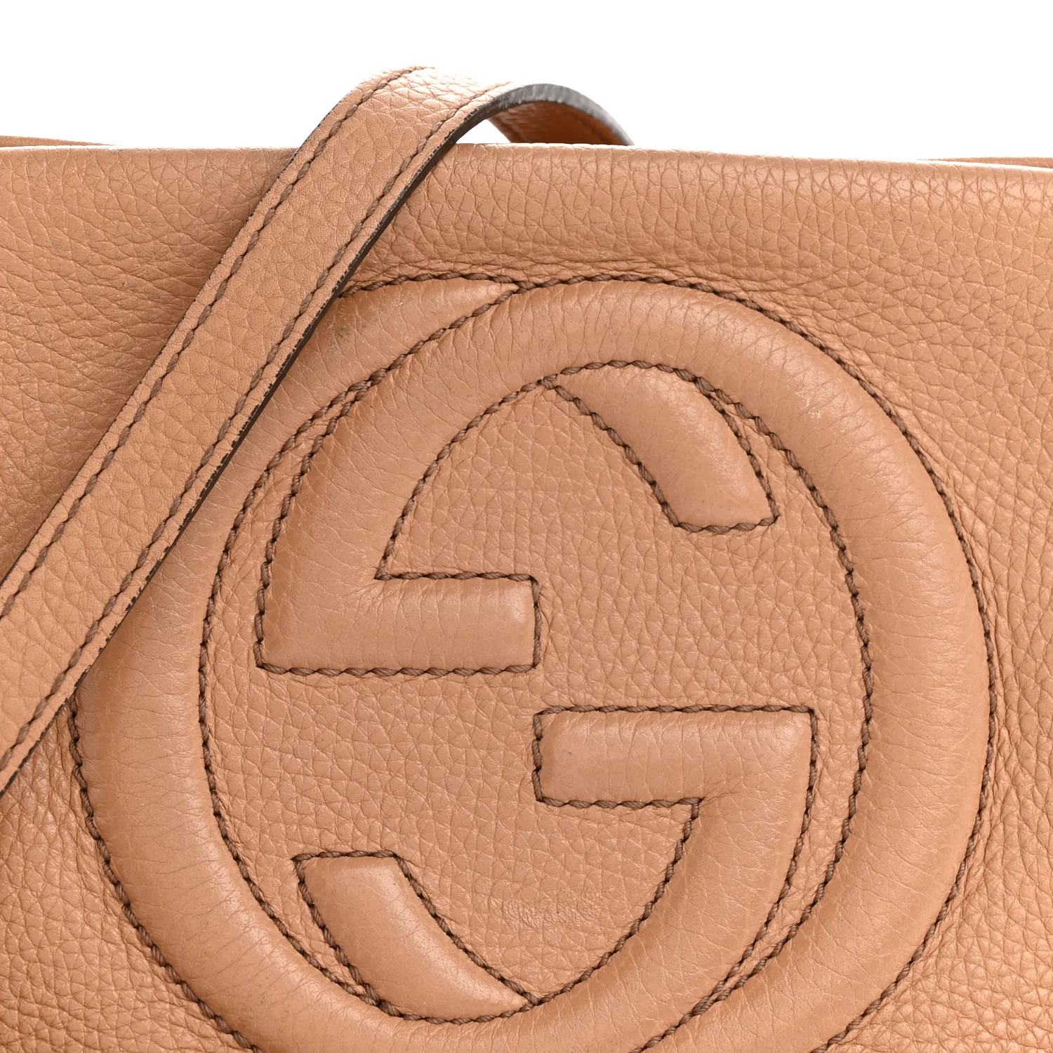 Pebbled Calfskin Small Soho Disco Bag Rose Beige - Image 8
