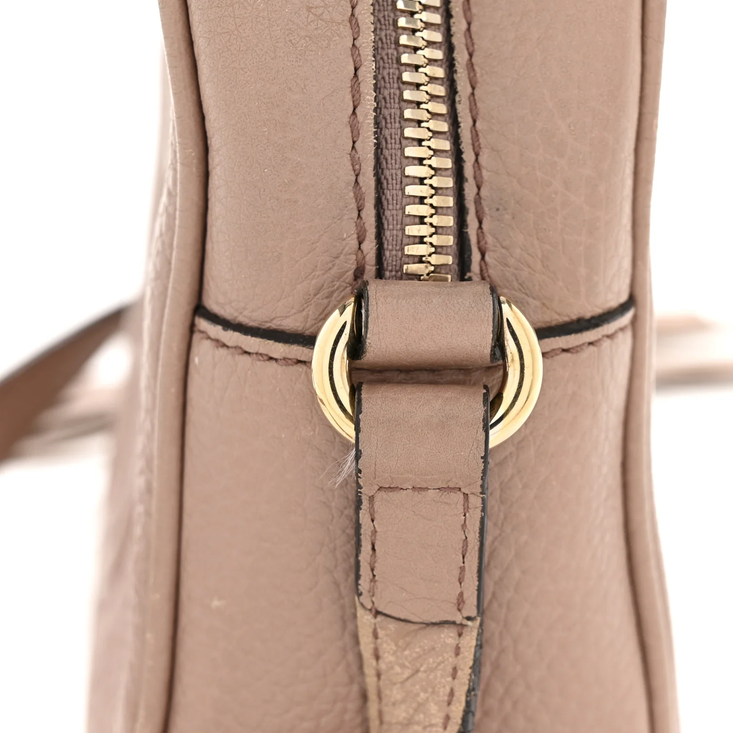 Pebbled Calfskin Small Soho Disco Bag Rose Beige - Image 12