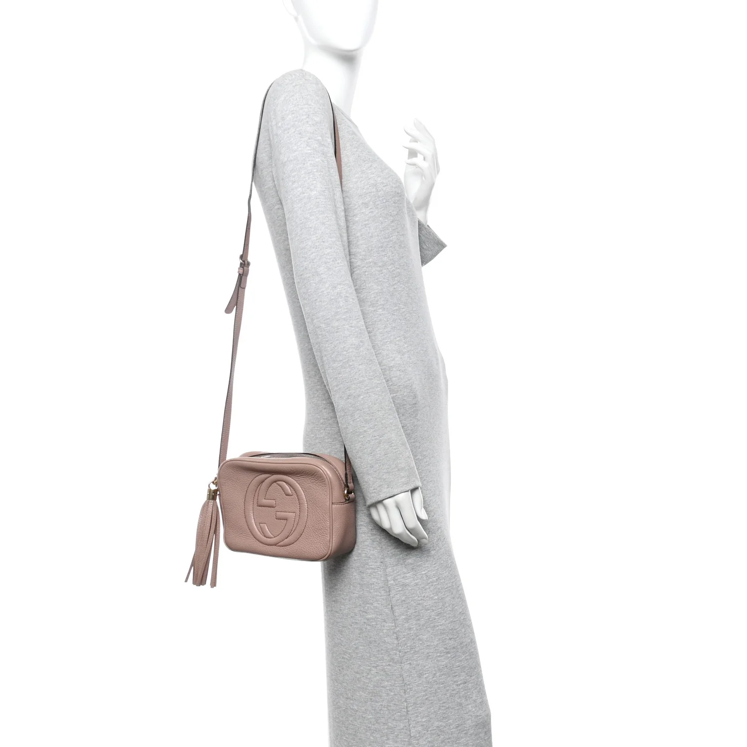 Pebbled Calfskin Small Soho Disco Bag Rose Beige - Image 2