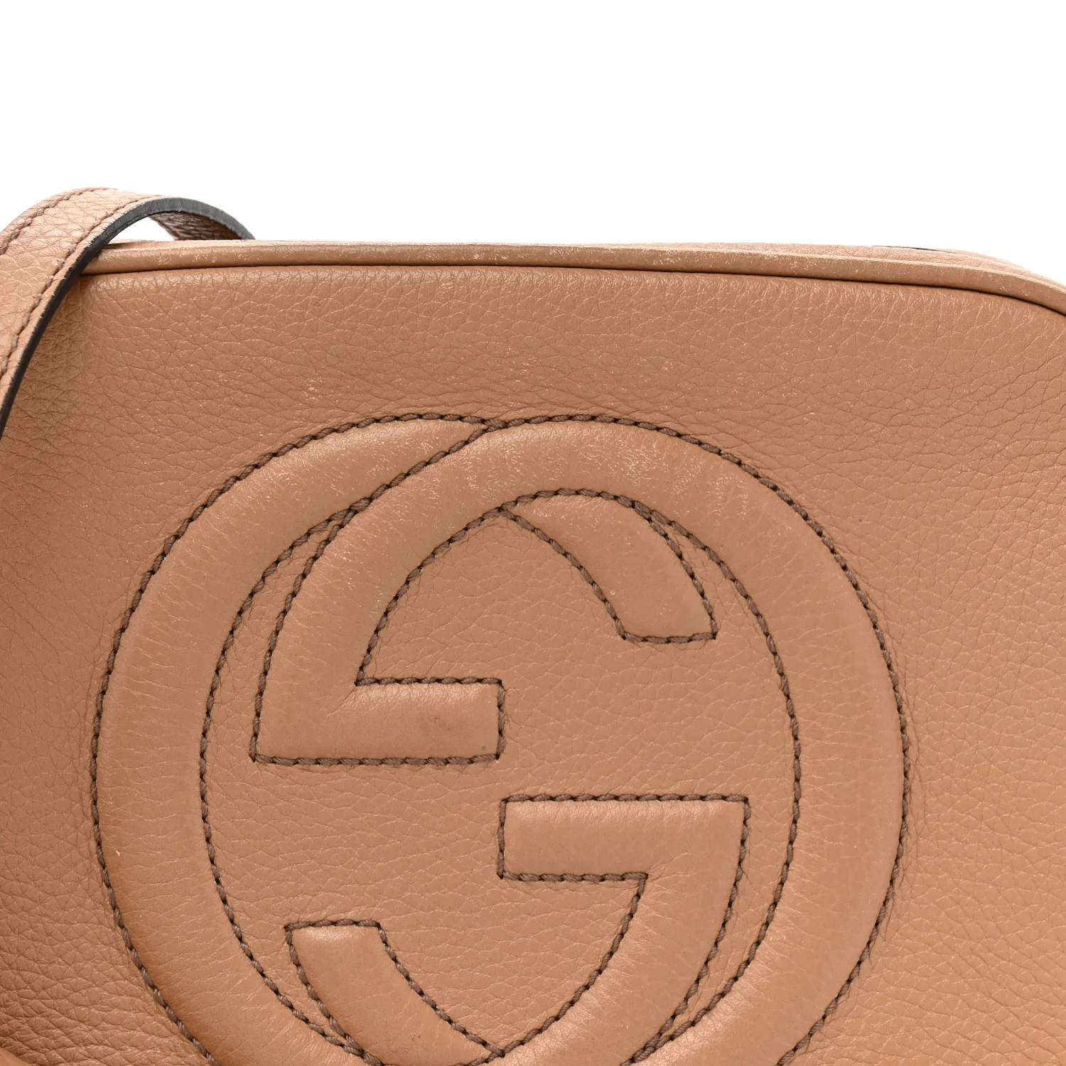 Pebbled Calfskin Small Soho Disco Bag Rose Beige - Image 15