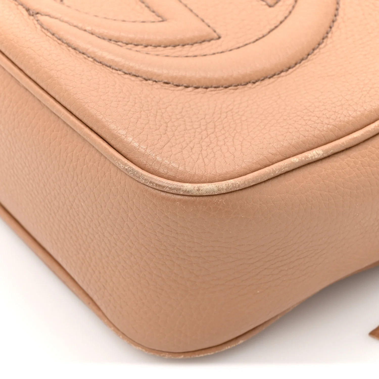 Pebbled Calfskin Small Soho Disco Bag Rose Beige - Image 16