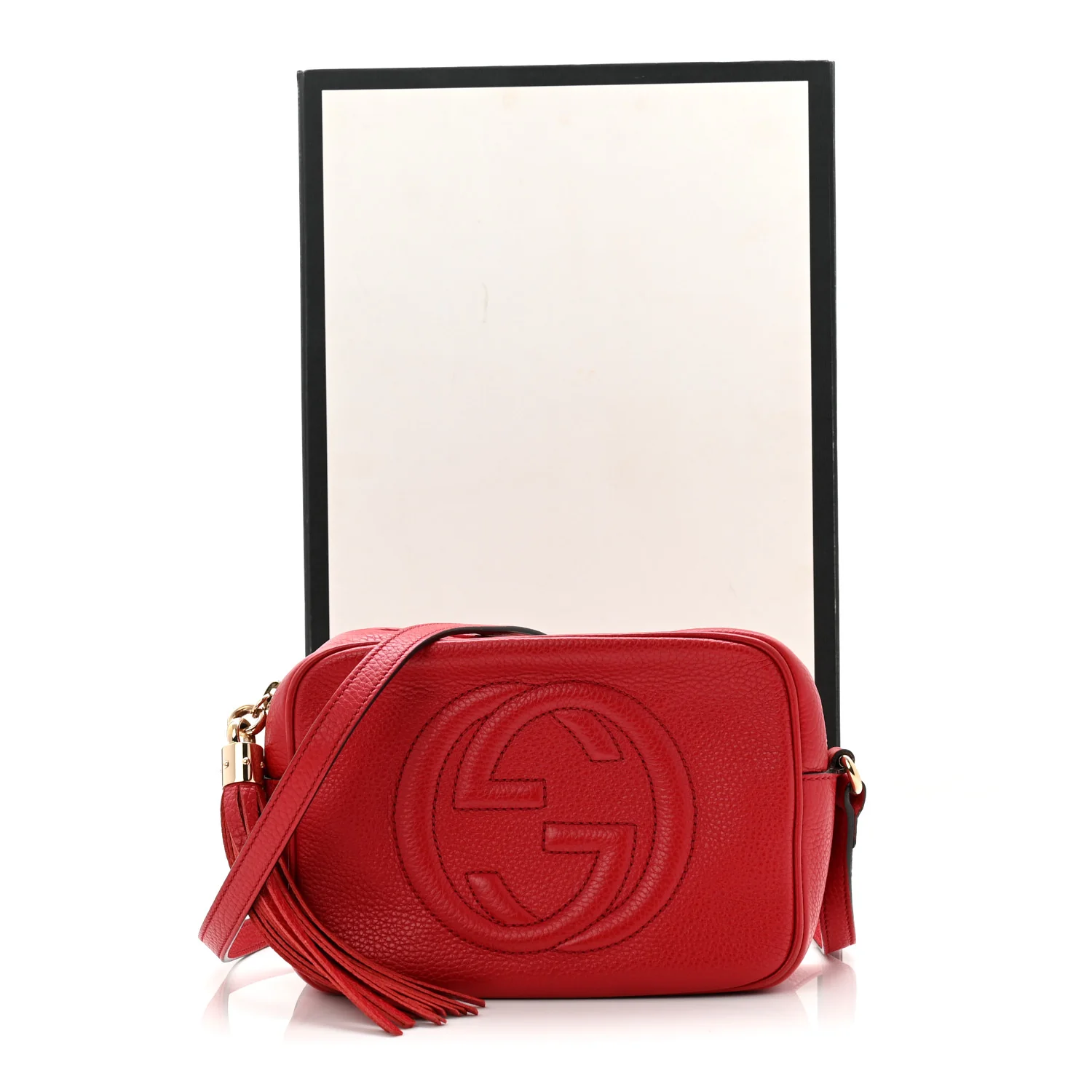 Pebbled Calfskin Small Soho Disco Bag Tabasco Red - Image 12