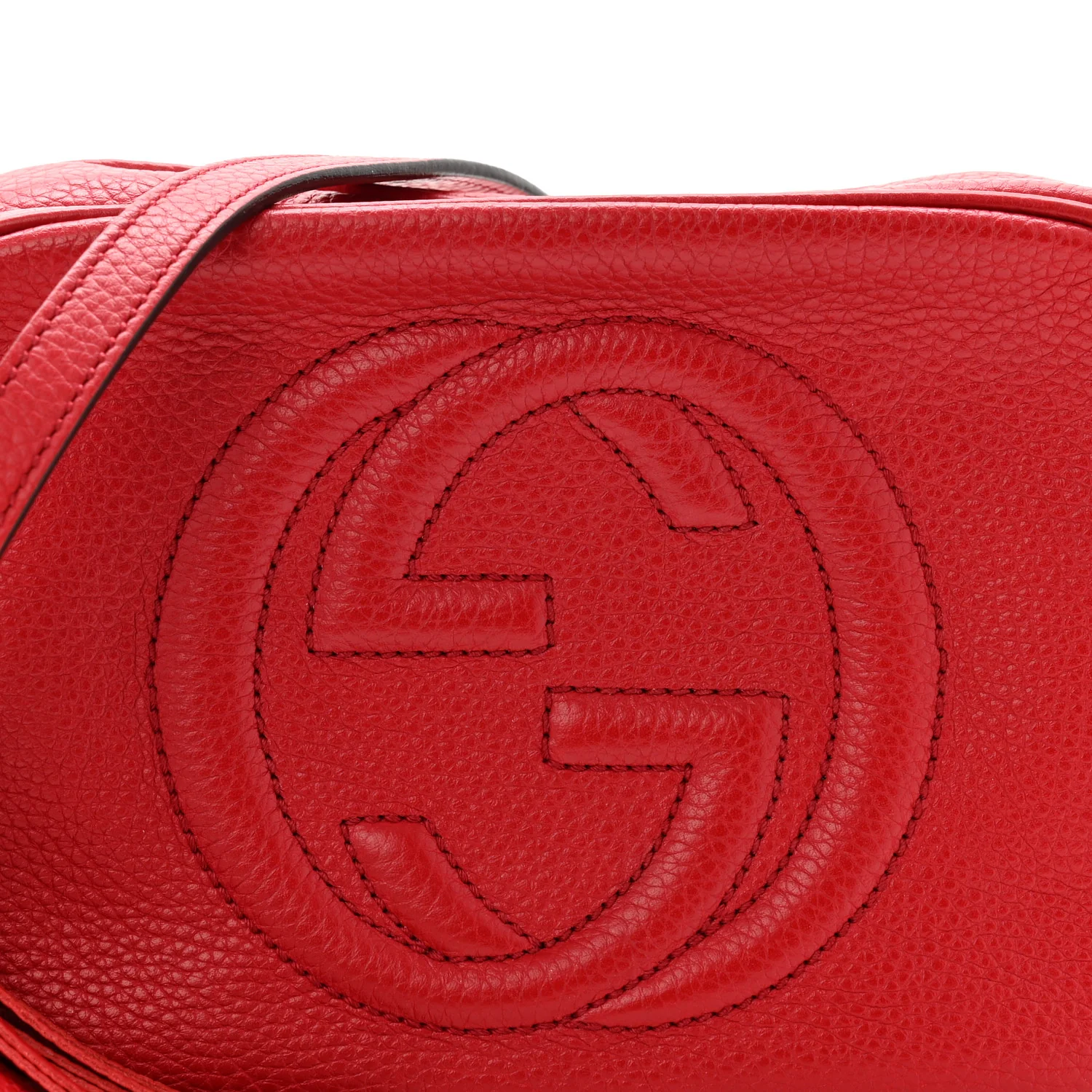Pebbled Calfskin Small Soho Disco Bag Tabasco Red - Image 8