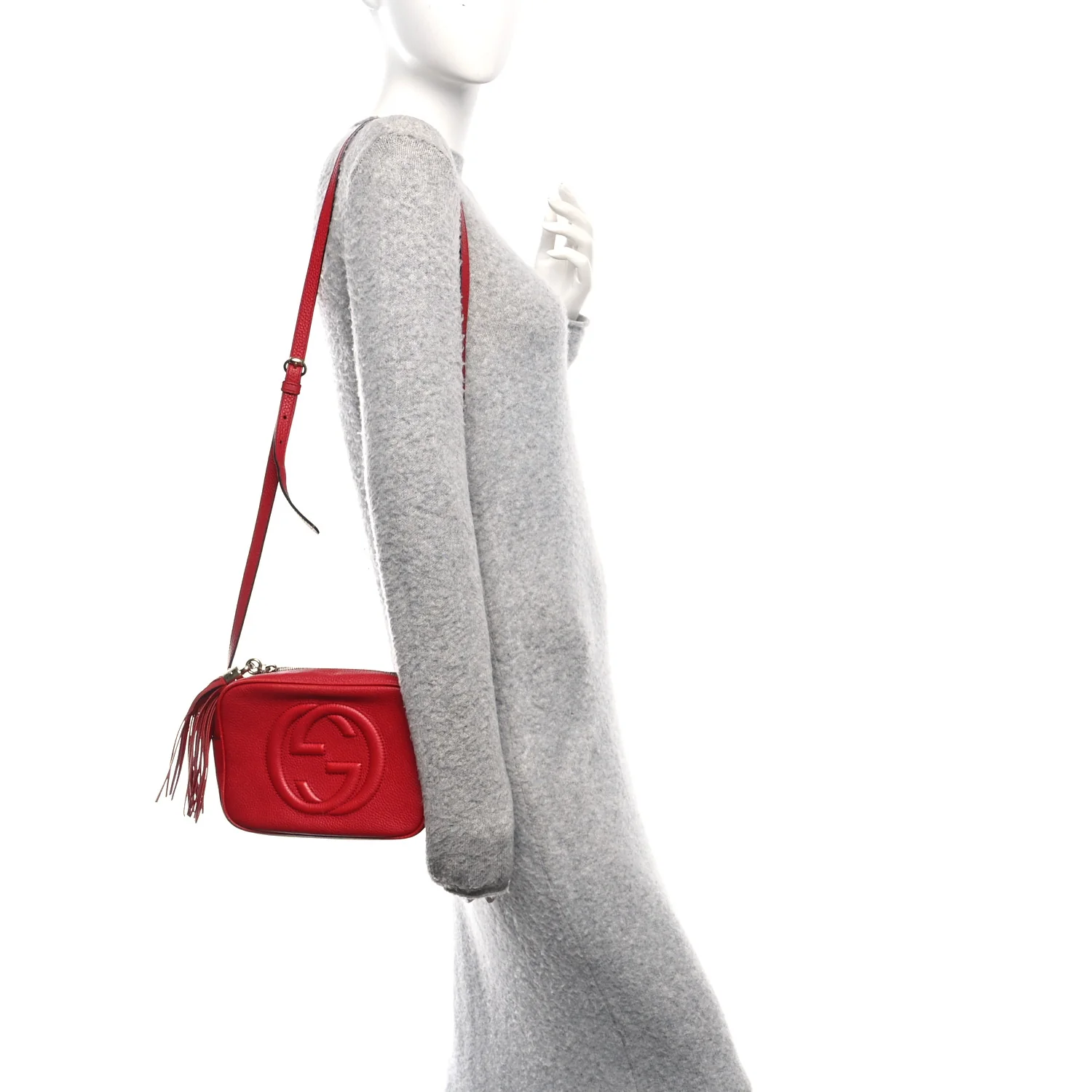 Pebbled Calfskin Small Soho Disco Bag Vibrant Red - Image 2