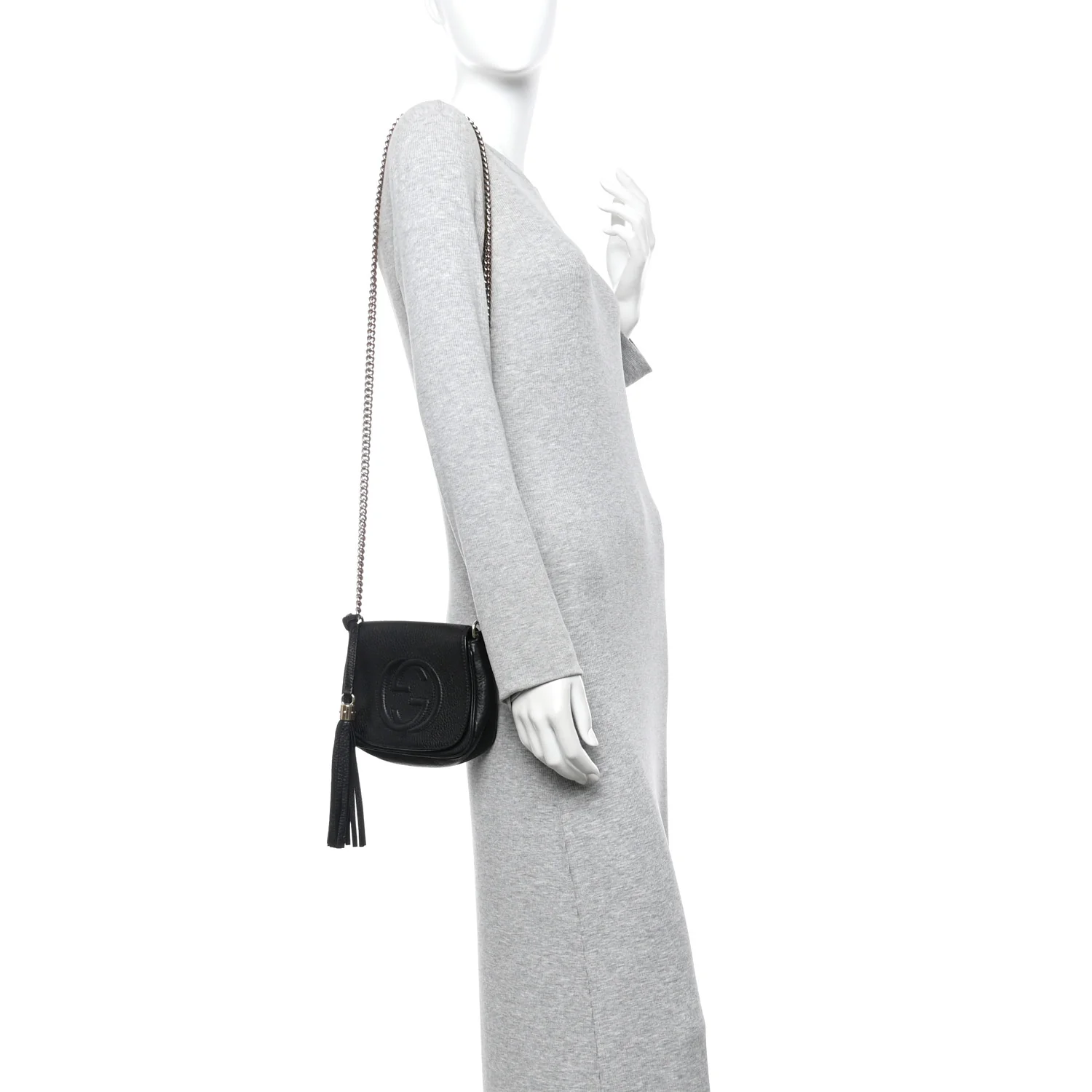 Pebbled Calfskin Small Soho Flap Crossbody Black - Image 2