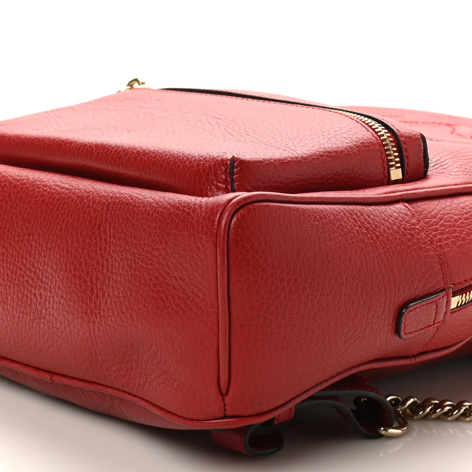 Pebbled Calfskin Soho Chain Backpack Hibiscus Red - Image 10