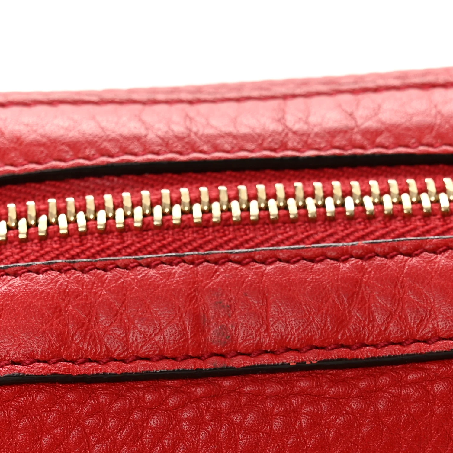 Pebbled Calfskin Soho Small Cosmetic Case Red - Image 8
