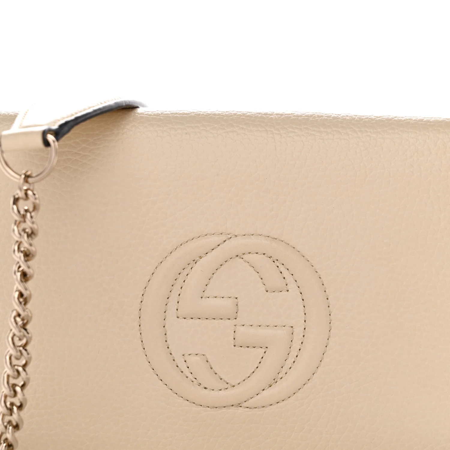 Pebbled Calfskin Soho Wallet on Chain Ivoire - Image 7