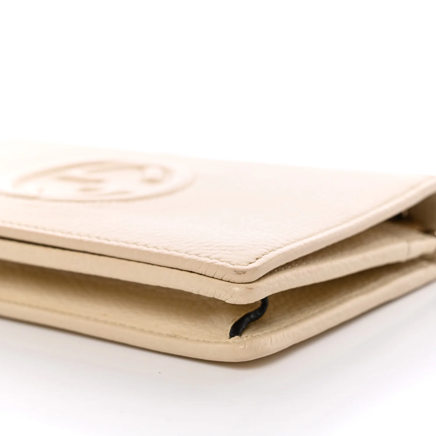 Pebbled Calfskin Soho Wallet on Chain Ivoire - Image 9