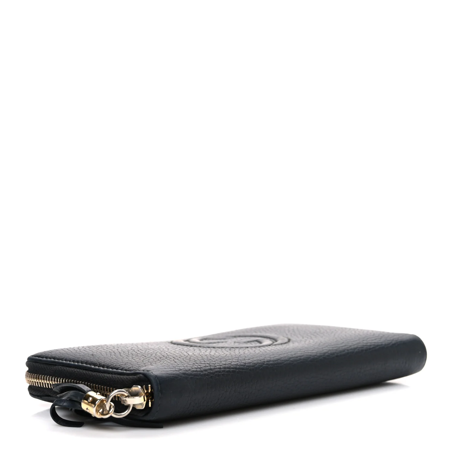 Pebbled Calfskin Soho Zip Around Wallet Black - Image 4