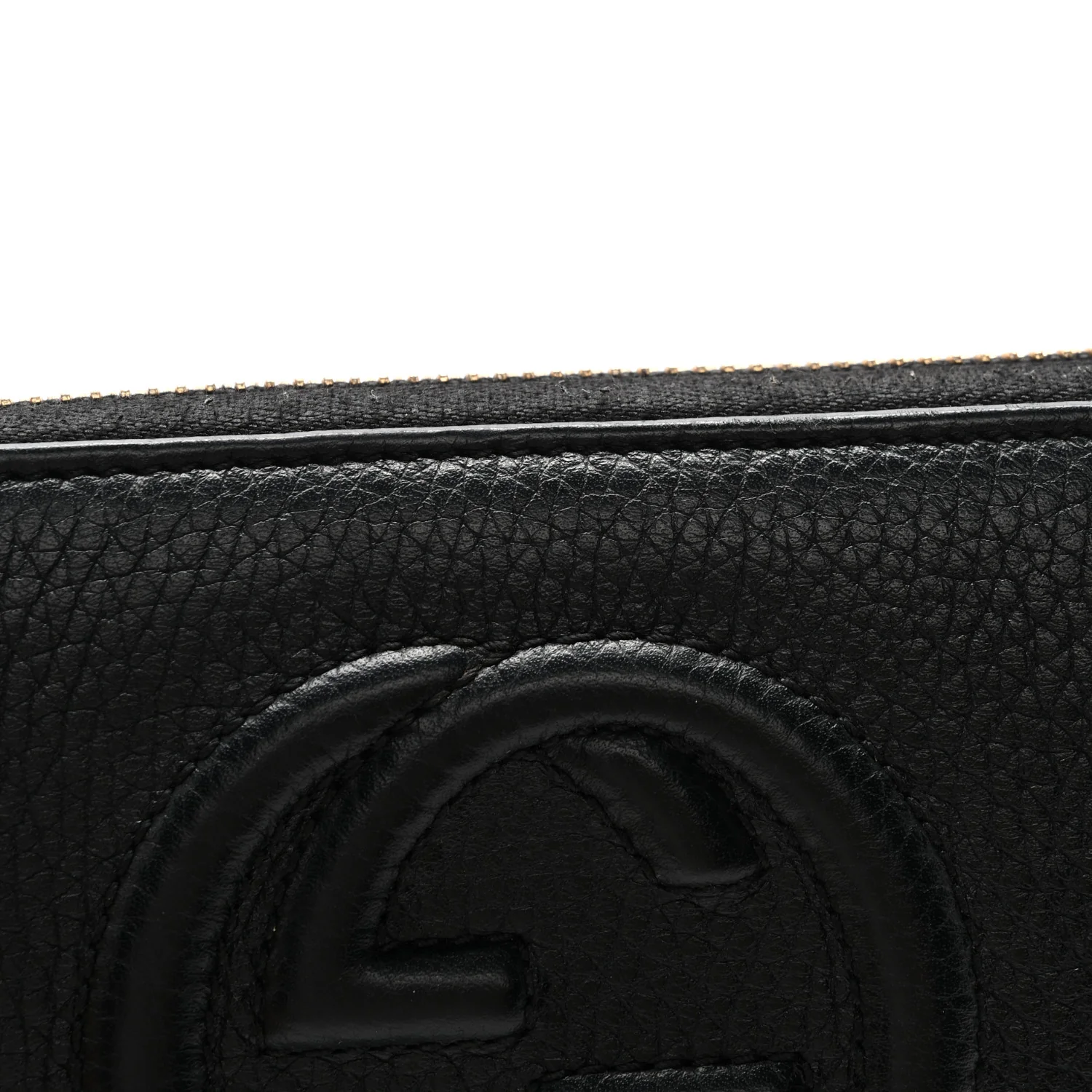 Pebbled Calfskin Soho Zip Around Wallet Black - Image 10