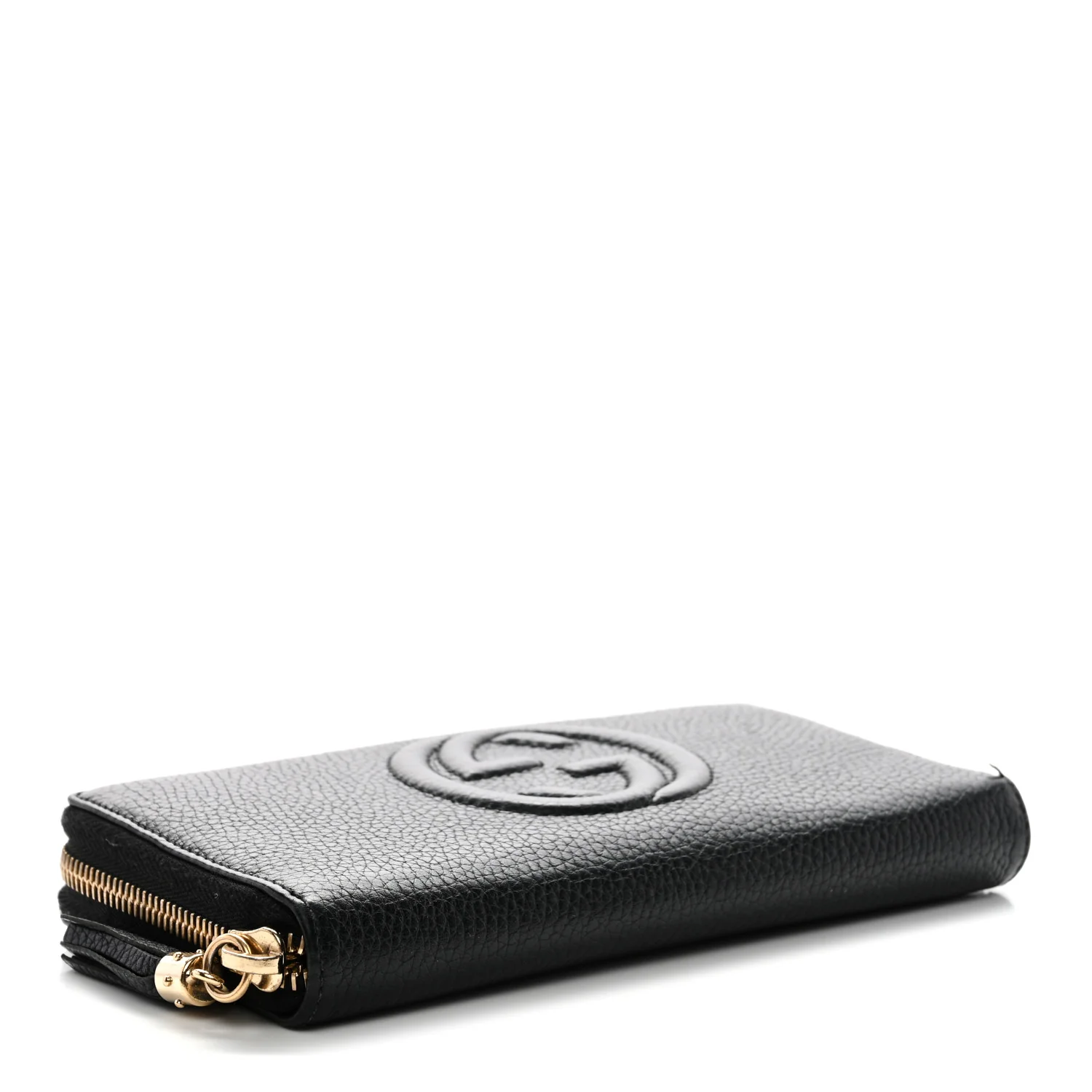 Pebbled Calfskin Soho Zip Around Wallet Black - Image 4