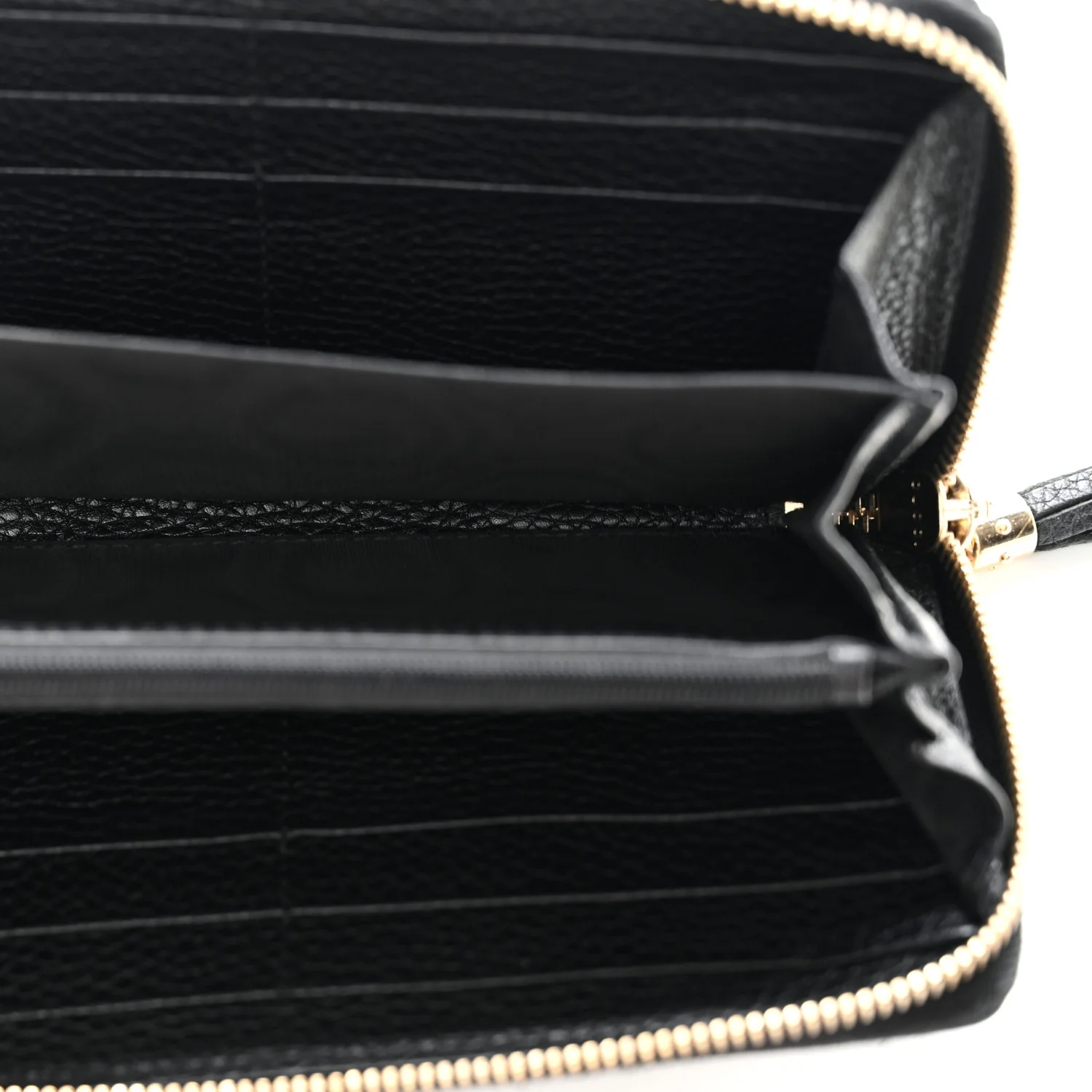 Pebbled Calfskin Soho Zip Around Wallet Black - Image 5
