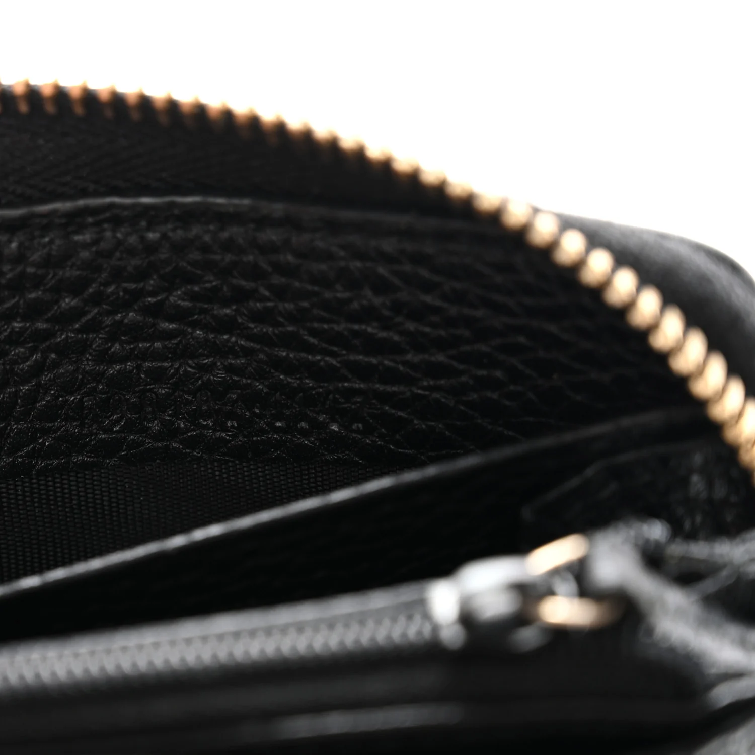 Pebbled Calfskin Soho Zip Around Wallet Black - Image 7