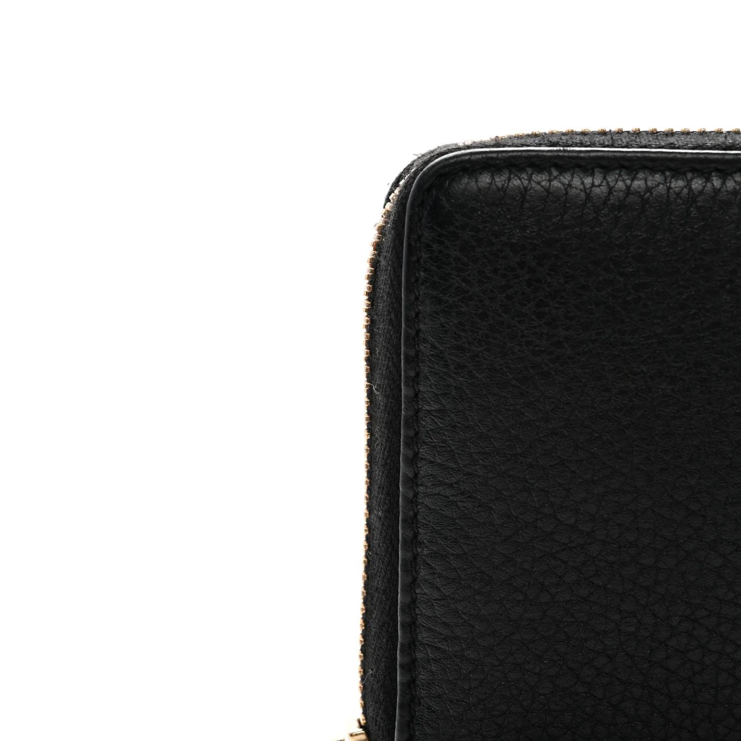 Pebbled Calfskin Soho Zip Around Wallet Black - Image 9