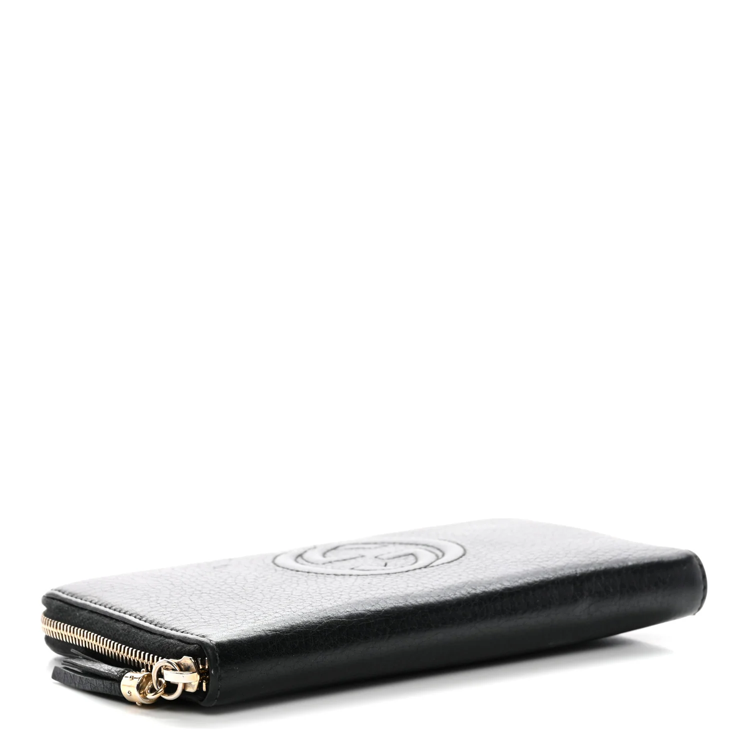 Pebbled Calfskin Soho Zip Around Wallet Black - Image 4