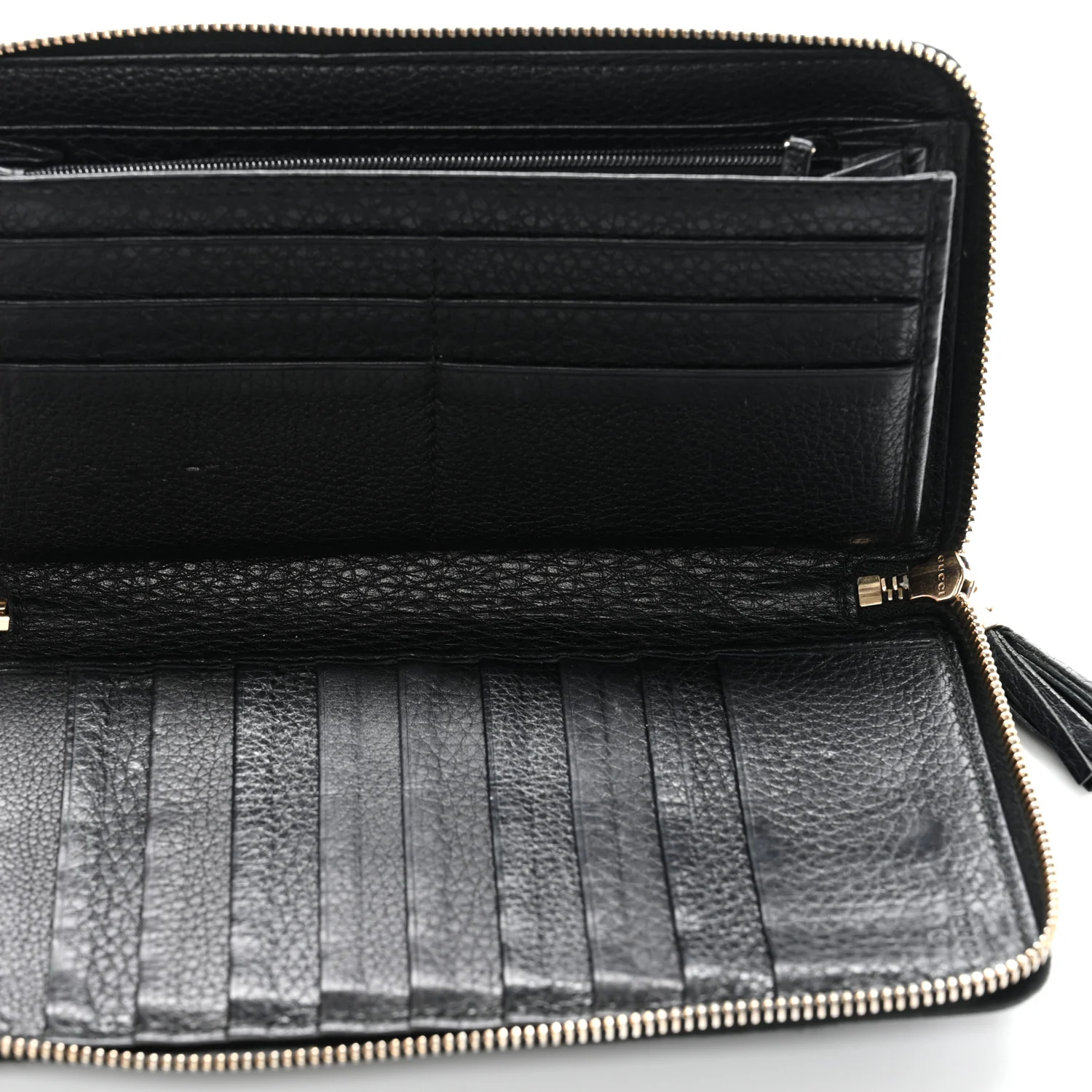 Pebbled Calfskin Soho Zip Around Wallet Black - Image 5