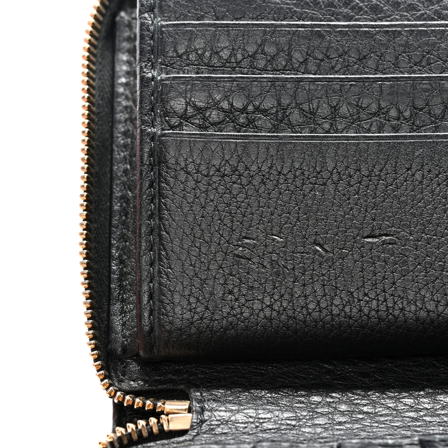 Pebbled Calfskin Soho Zip Around Wallet Black - Image 7