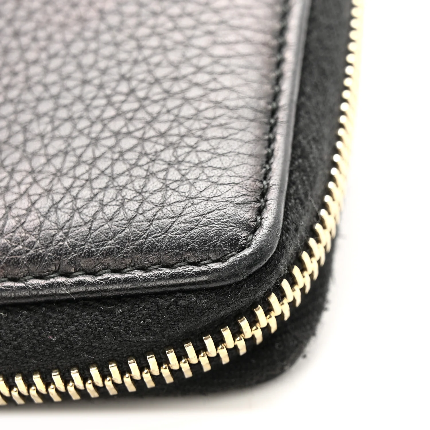 Pebbled Calfskin Soho Zip Around Wallet Black - Image 12