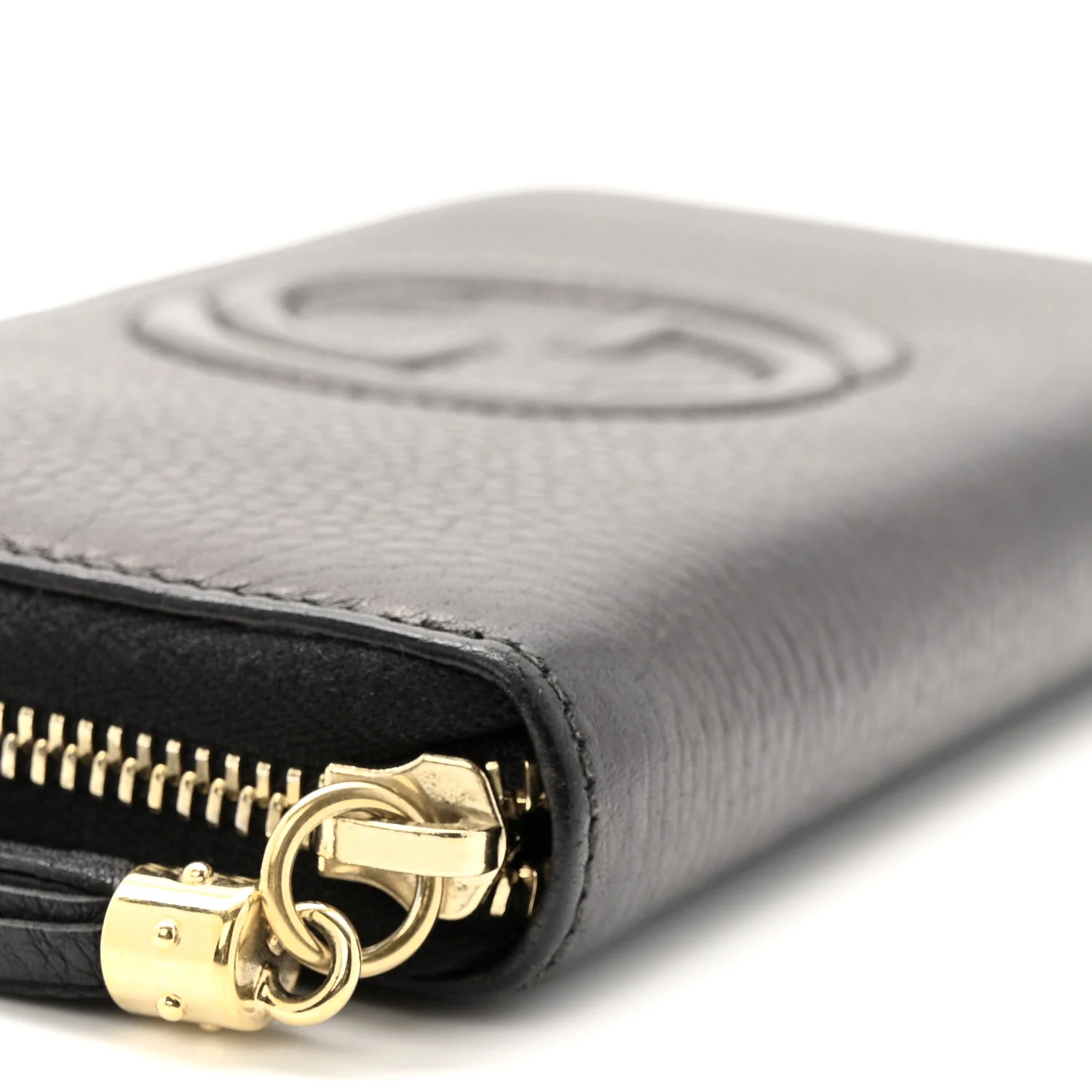 Pebbled Calfskin Soho Zip Around Wallet Black - Image 9