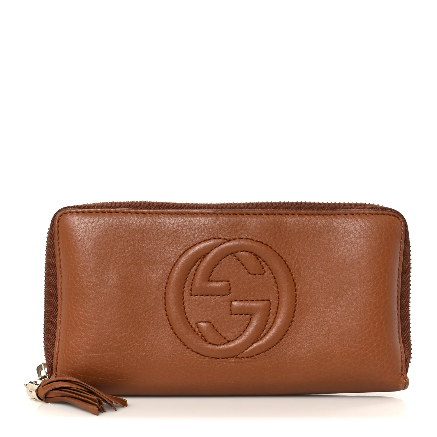 Pebbled Calfskin Soho Zip Around Wallet Dusty Blush