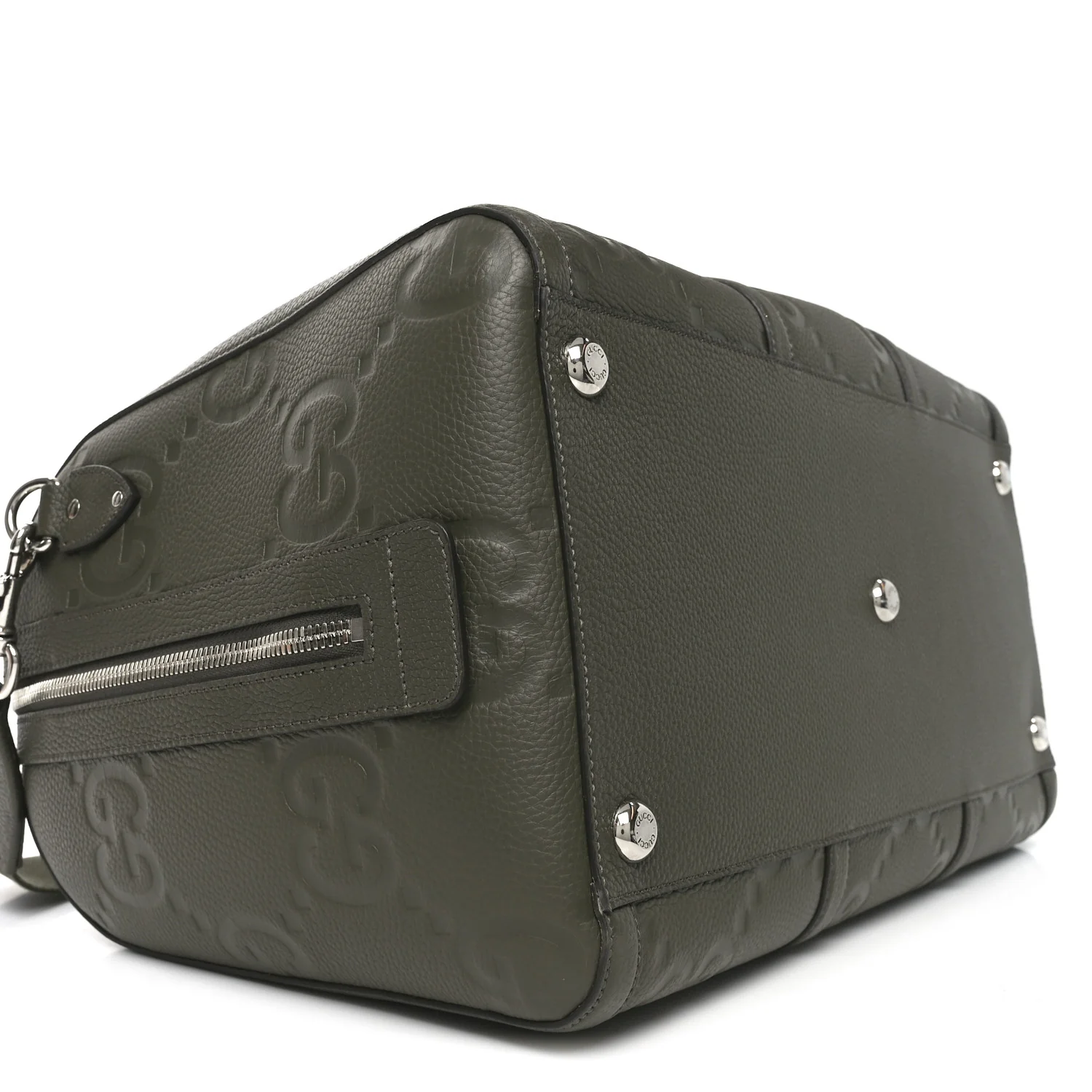 Piuma Calfskin Jumbo GG Embossed Large Duffle Bag Dark Vintage Olive - Image 8