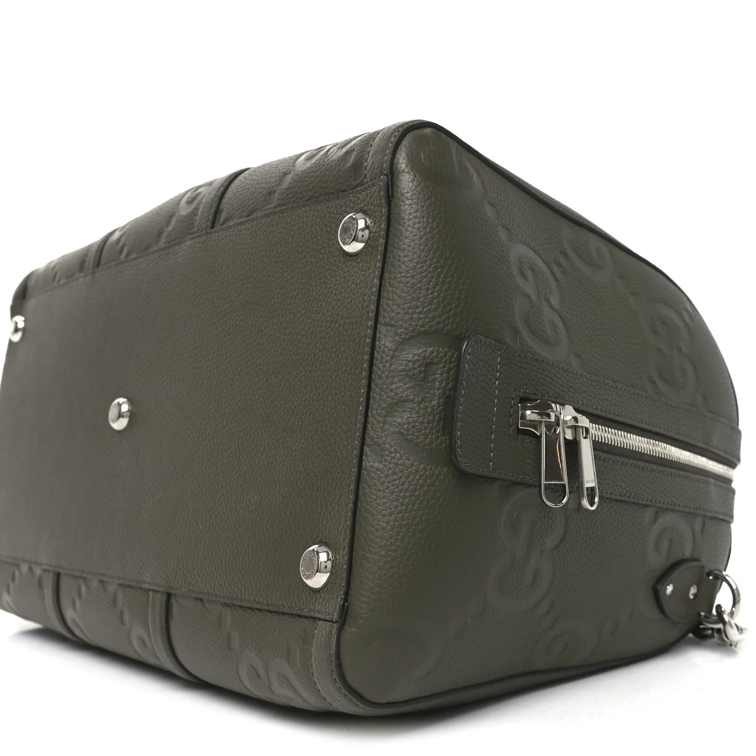 Piuma Calfskin Jumbo GG Embossed Large Duffle Bag Dark Vintage Olive - Image 9