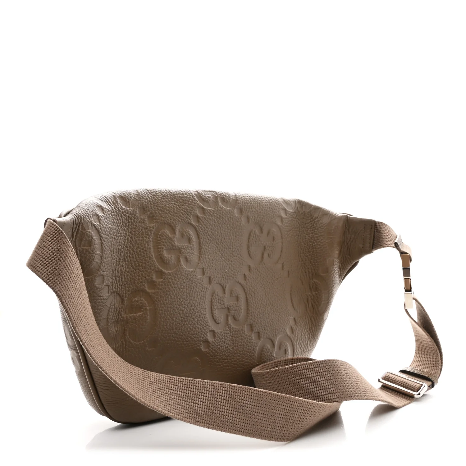 Piuma Calfskin Jumbo GG Embossed Pocket Belt Bag Good Taupe - Image 3