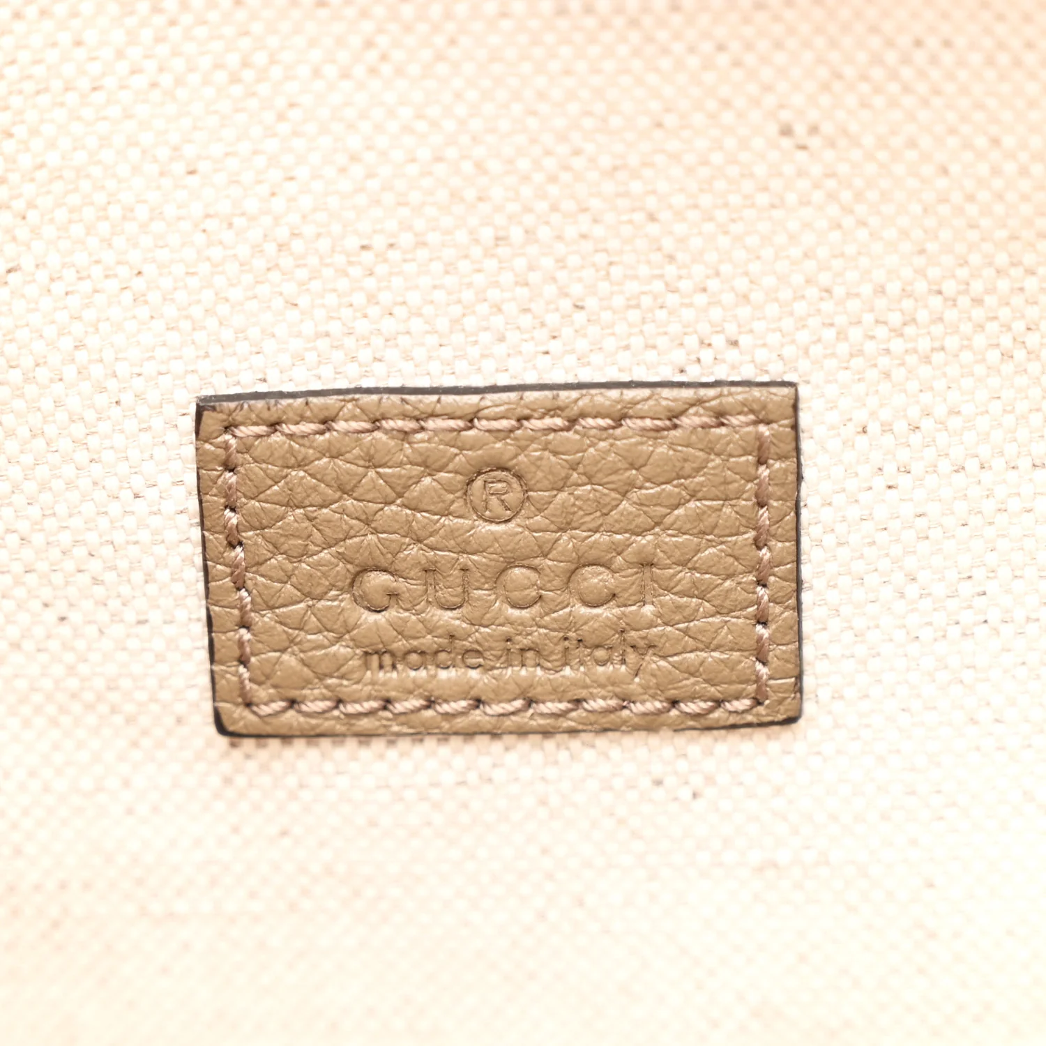 Piuma Calfskin Jumbo GG Embossed Pocket Belt Bag Good Taupe - Image 6