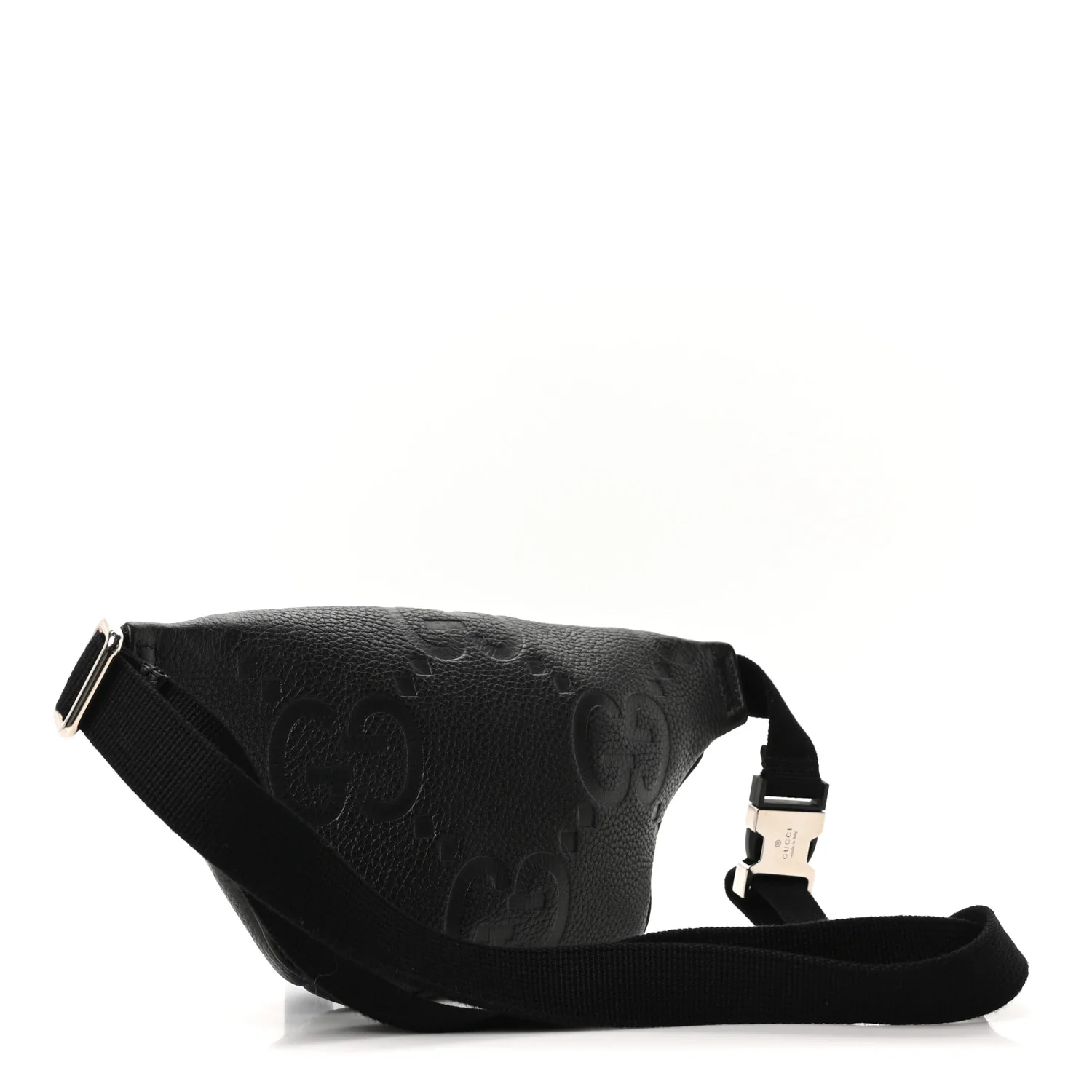 Piuma Calfskin Jumbo GG Embossed Small Belt Bag Black - Image 3