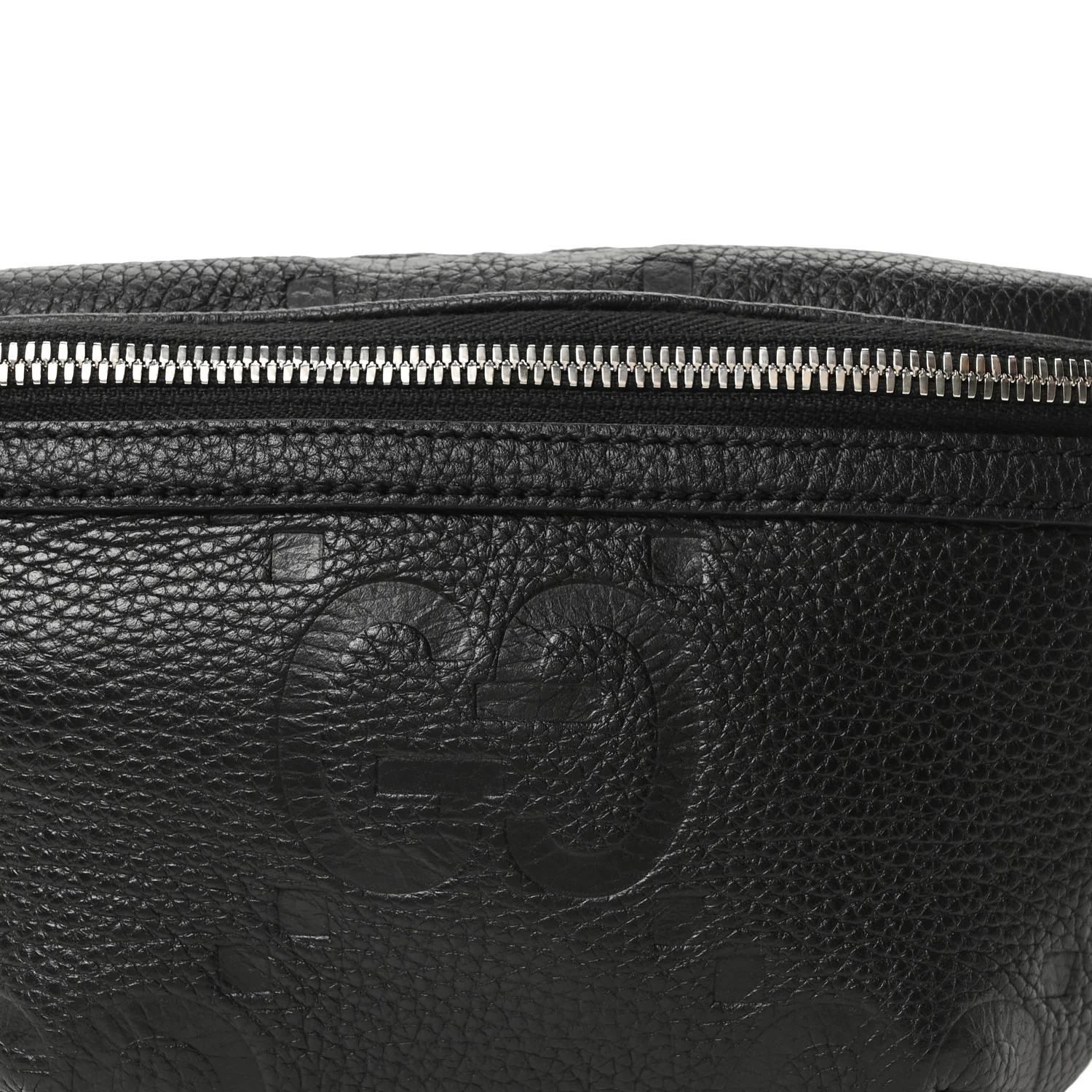 Piuma Calfskin Jumbo GG Embossed Small Belt Bag Black - Image 8